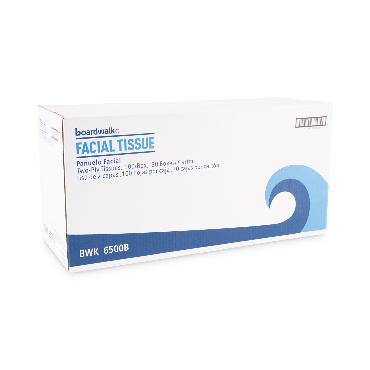 Boardwalk® Office Packs Facial Tissue, 2-Ply, White, Flat Box, 100 Sheets/box, 30 Boxes/carton