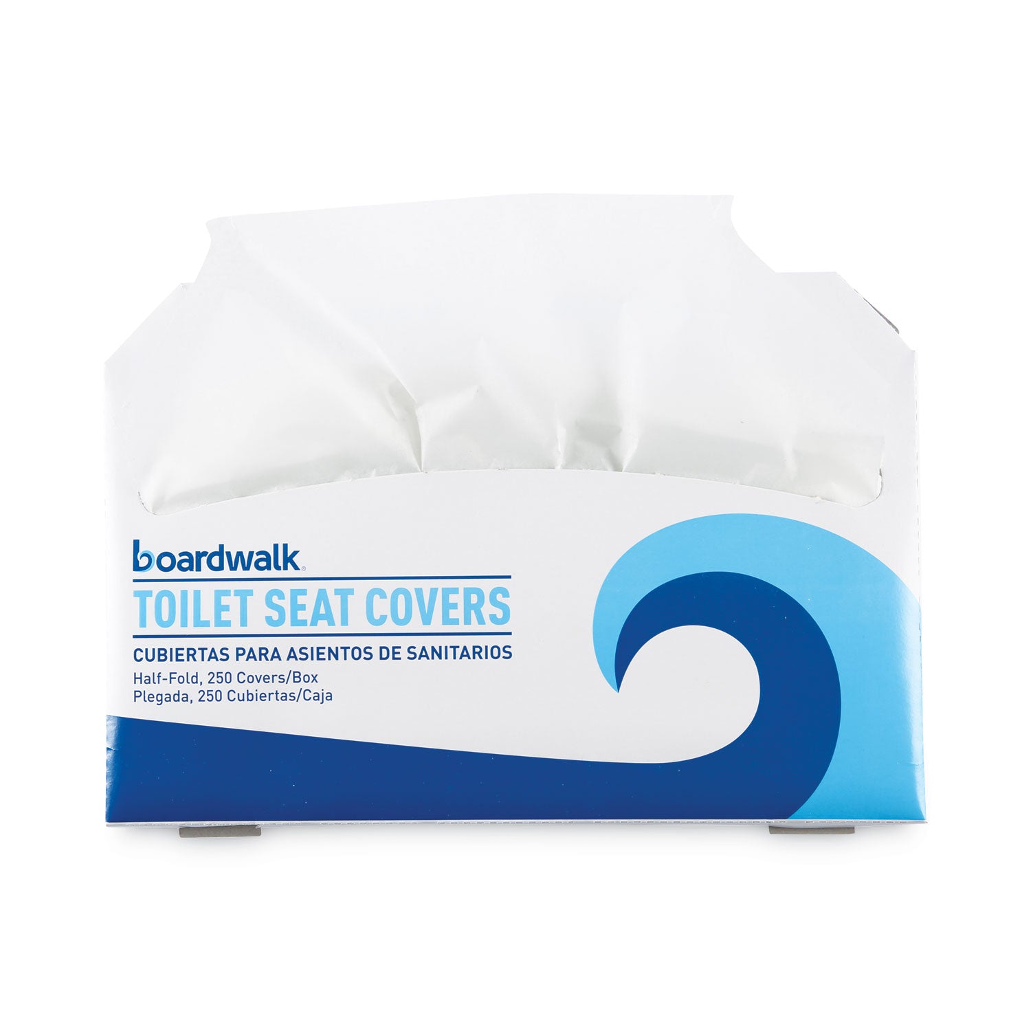 Boardwalk® Premium Half-Fold Toilet Seat Covers, 14.17 x 16.73, White, 250 Covers/Sleeve, 10 Sleeves/Carton
