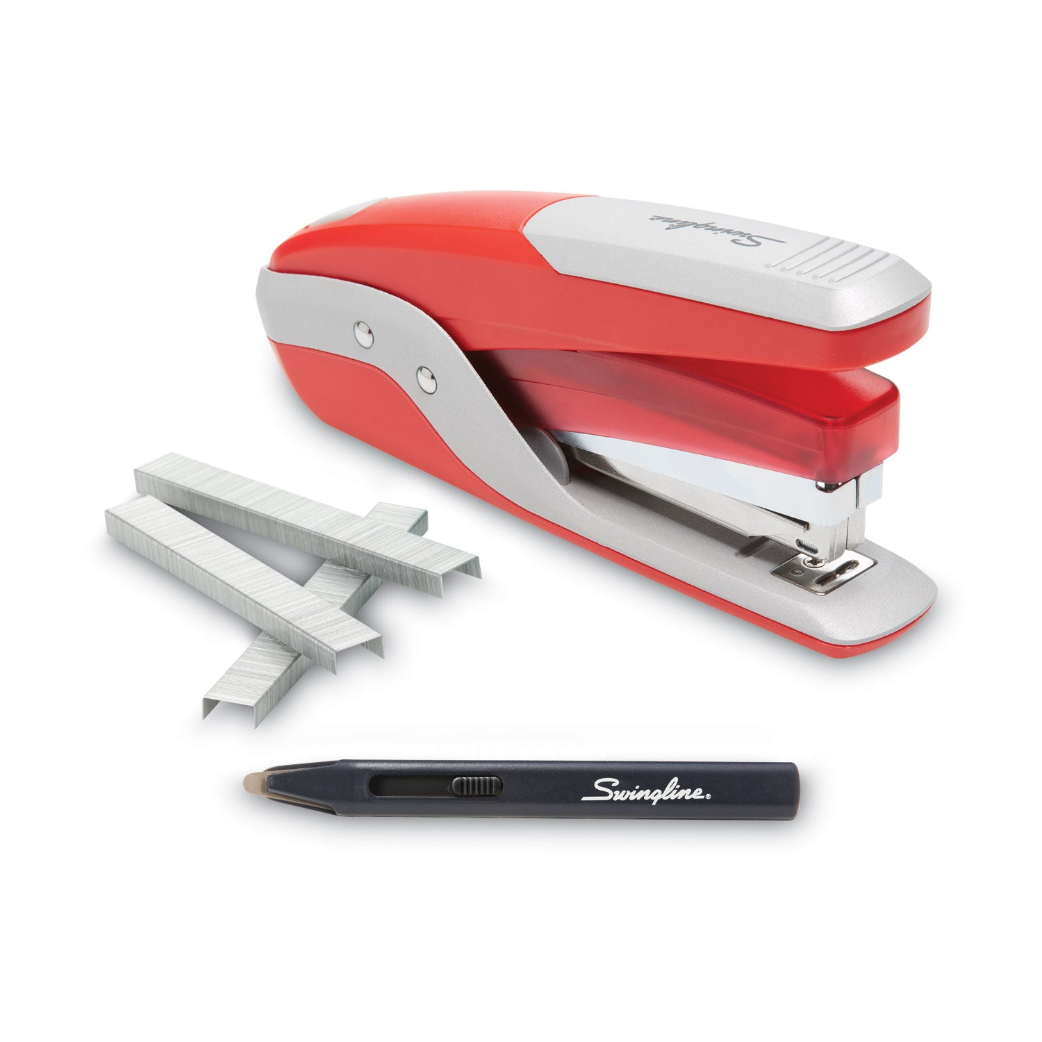 Swingline® Quick Touch Stapler Value Pack, 28-Sheet Capacity, Red/silver