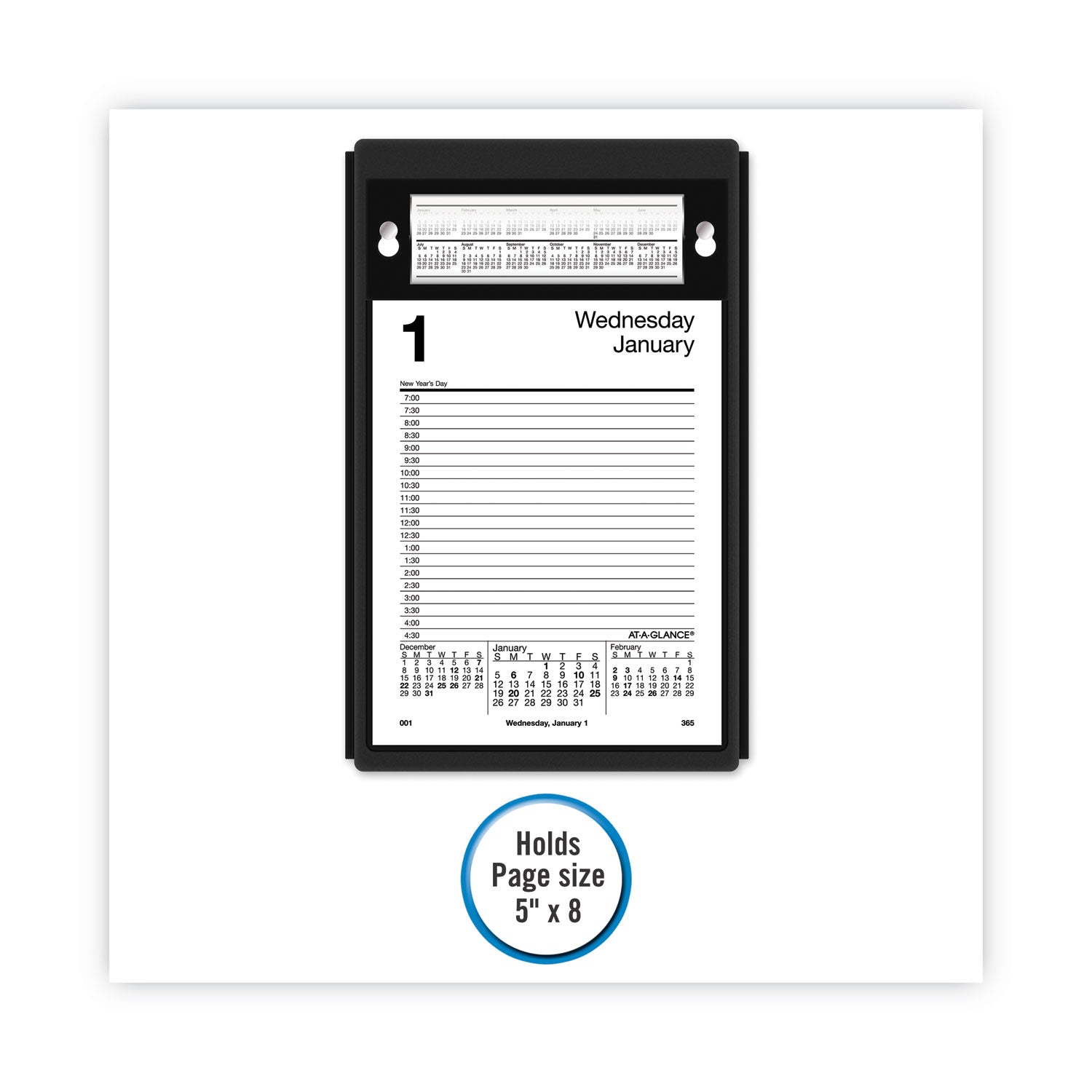 AT-A-GLANCE® Base for 5 x 8 Tear-Off Daily Desk Calendar, 5 x 8, Black