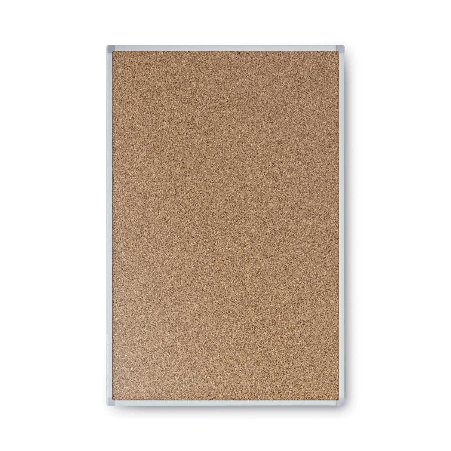 Mead® Economy Cork Board with Aluminum Frame, 24" x 18", Tan Surface, Satin Aluminum Frame