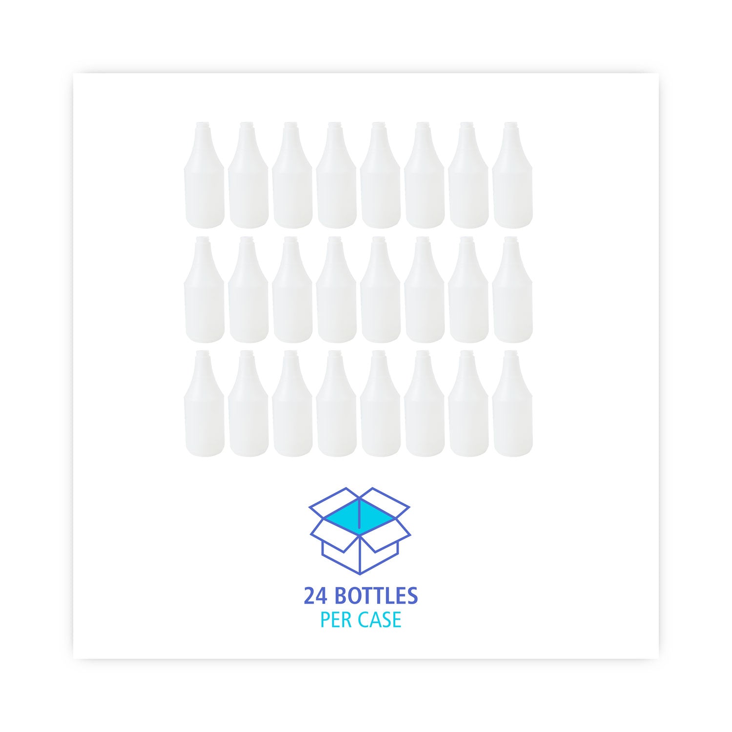 Boardwalk® Embossed Plastic Spray Bottle, 24 oz, Clear, 24/Carton