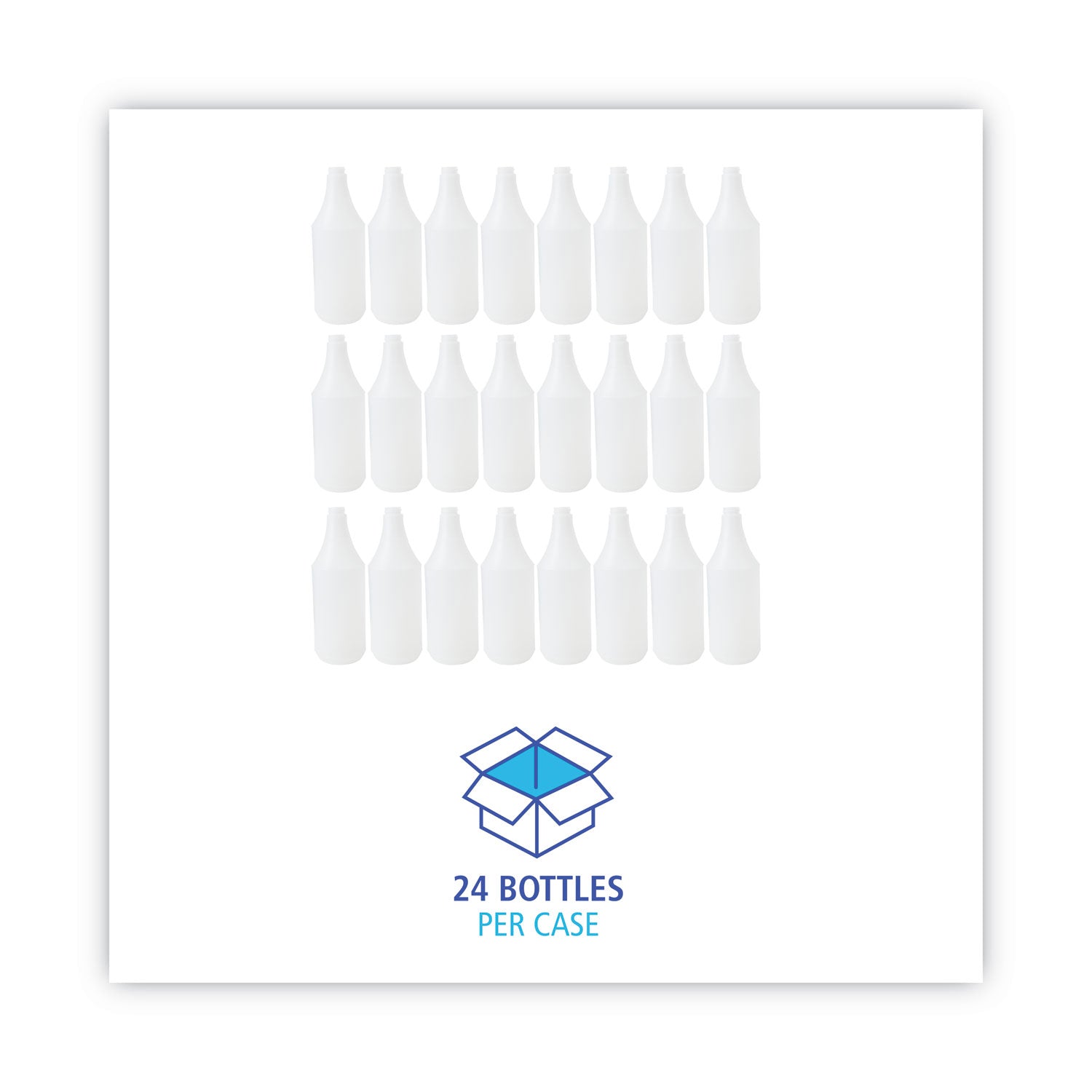 Boardwalk® Embossed Plastic Spray Bottle, 32 oz, Clear, 24/Carton