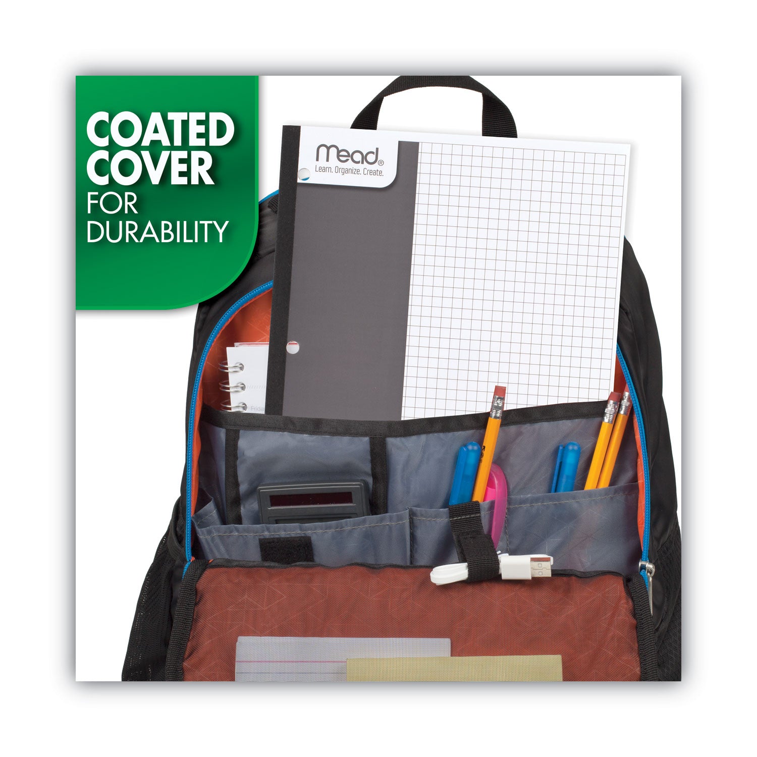 Mead® Graph Paper Tablet, 3-Hole, 8.5 X 11, Quadrille: 4 Sq/in, 20 Sheets/pad, 12 Pads/pack