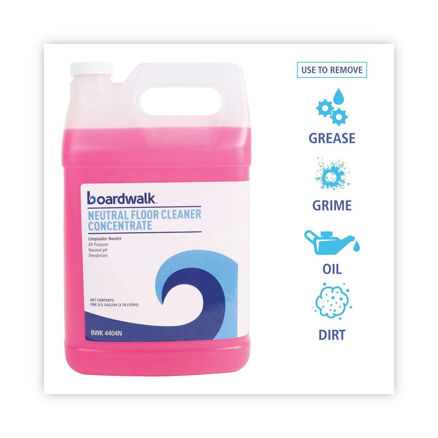 Boardwalk® Neutral Floor Cleaner Concentrate, Lemon Scent, 1 Gal Bottle