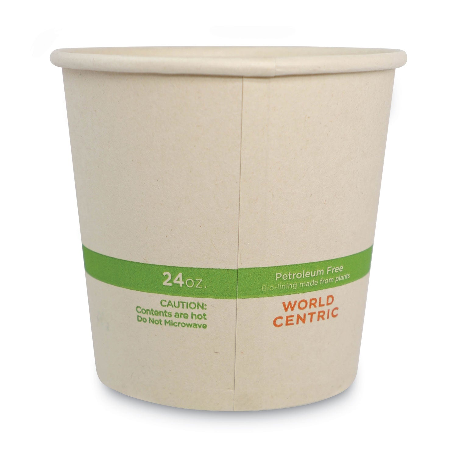 World Centric® No Tree Paper Bowls, 24 oz, 4.4" Diameter x 4.5" h, Natural, Sugarcane, 500/Carton
