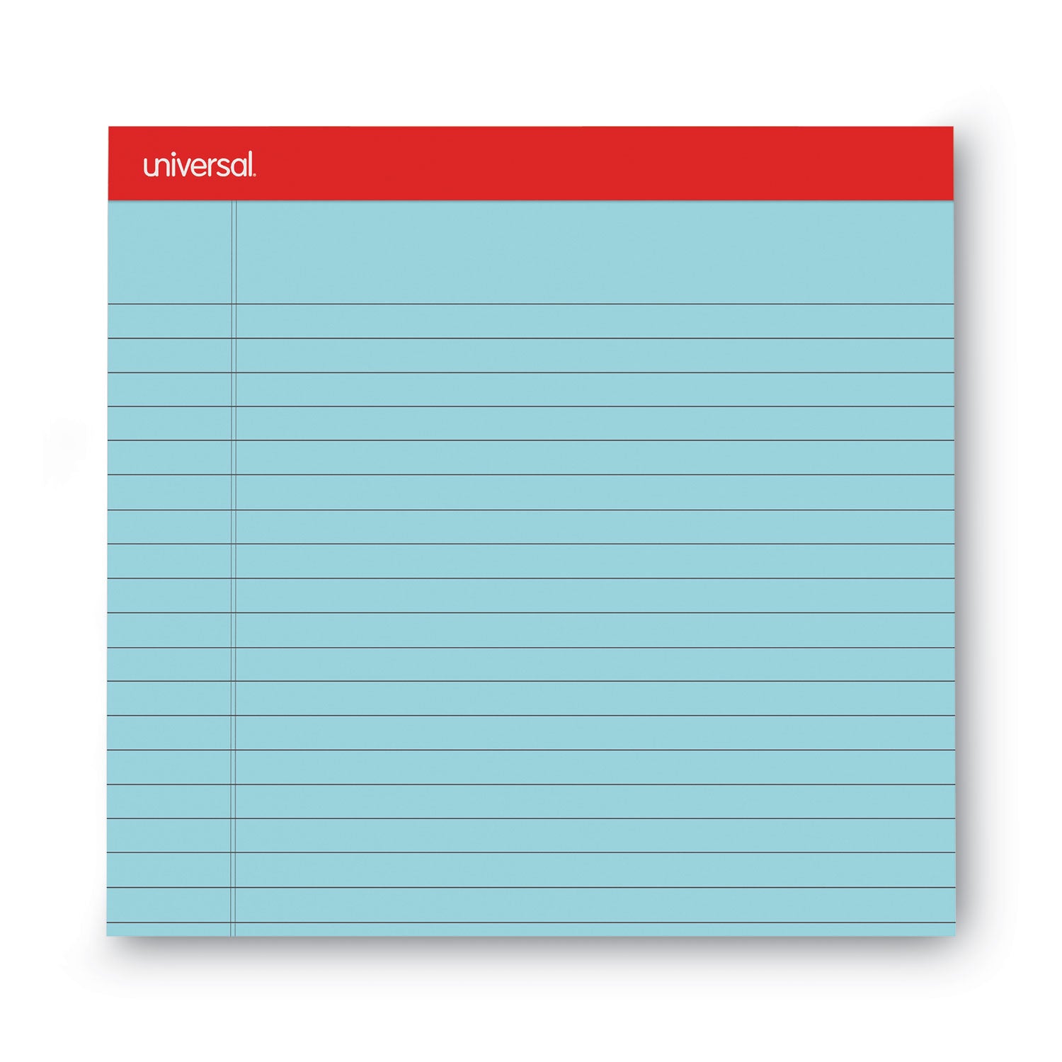 Universal® Colored Perforated Ruled Writing Pads, Wide/legal Rule, 50 Blue 8.5 X 11 Sheets, Dozen
