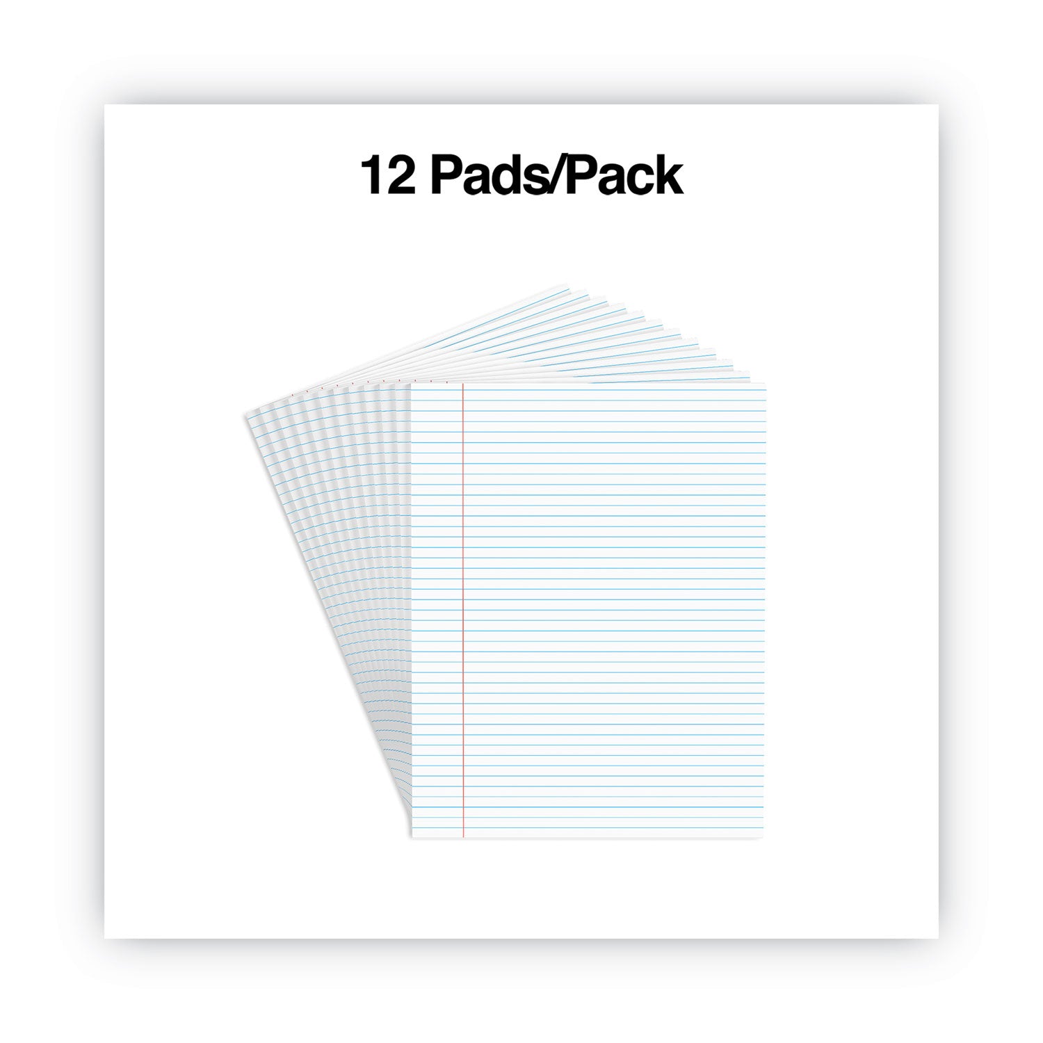 Universal® Glue Top Pads, Narrow Rule, 50 White 8.5 X 11 Sheets, Dozen