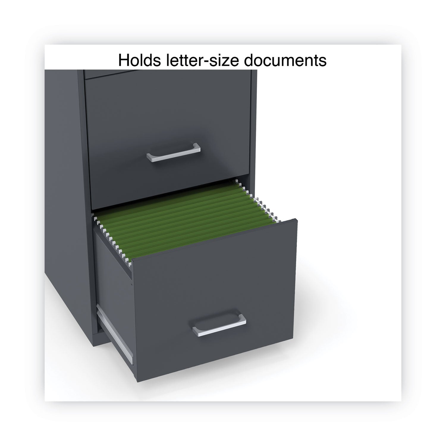 Alera® Soho Vertical File Cabinet, 3 Drawers: Pencil/file/file, Letter, Charcoal, 14" X 18" X 26.9"