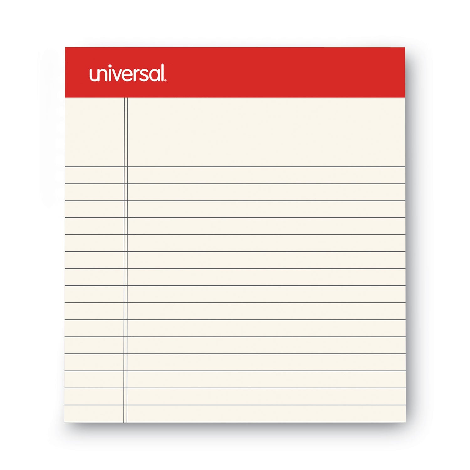 Universal® Colored Perforated Ruled Writing Pads, Narrow Rule, 50 Ivory 5 X 8 Sheets, Dozen