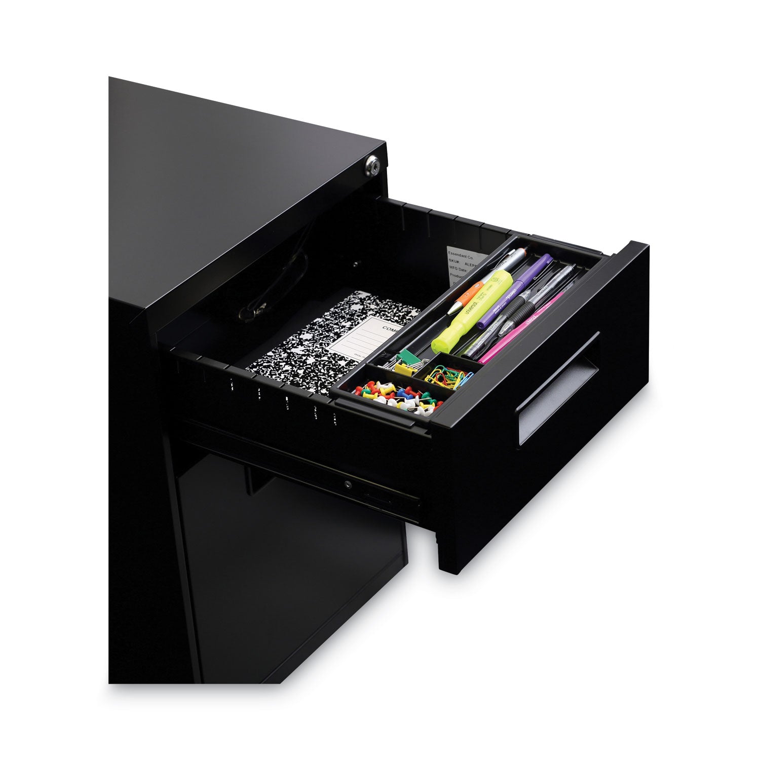 Alera® File Pedestal, Left Or Right, 2-Drawers: Box/file, Legal/letter, Black, 14.96" X 19.29" X 21.65"