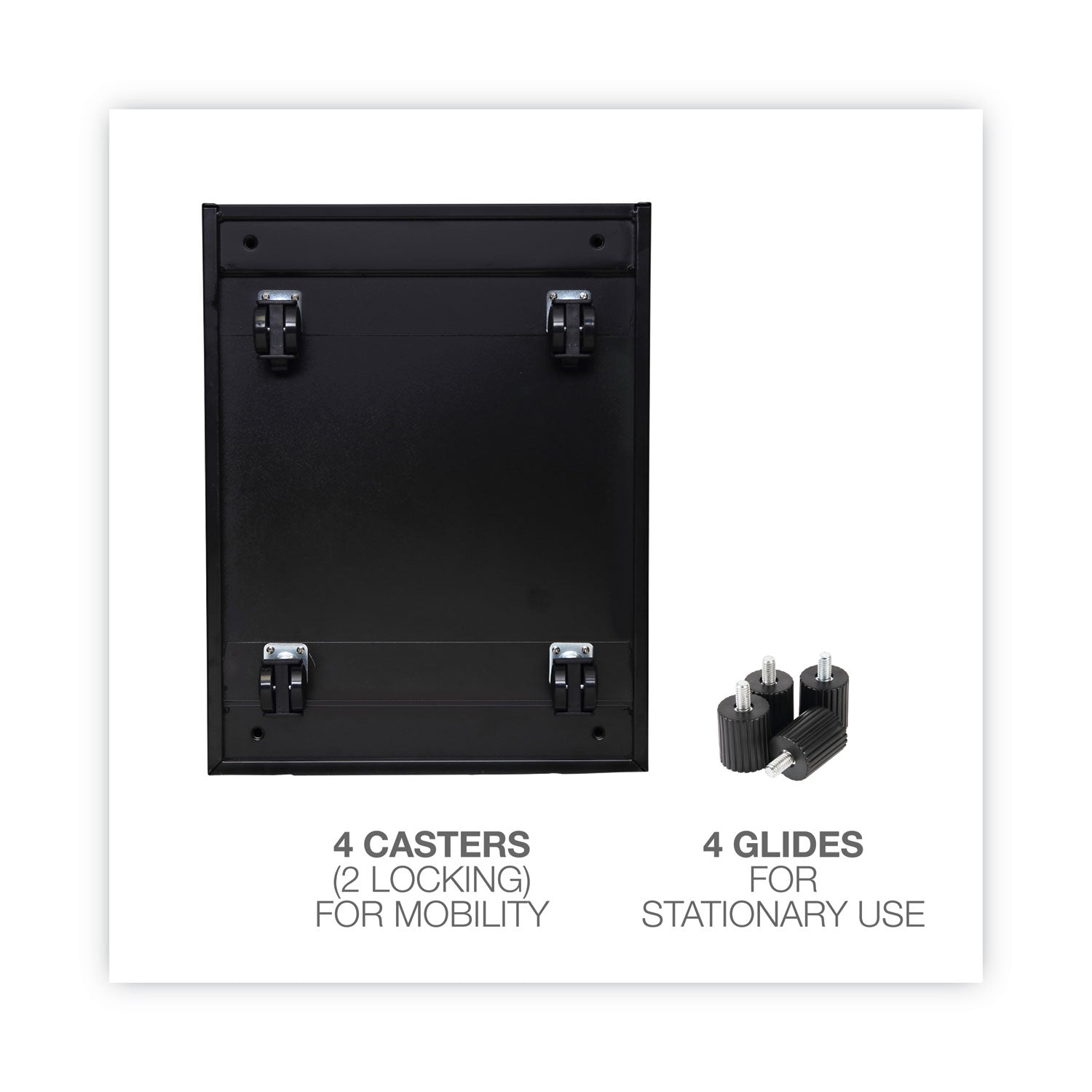Alera® File Pedestal, Left Or Right, 2-Drawers: Box/file, Legal/letter, Black, 14.96" X 19.29" X 21.65"