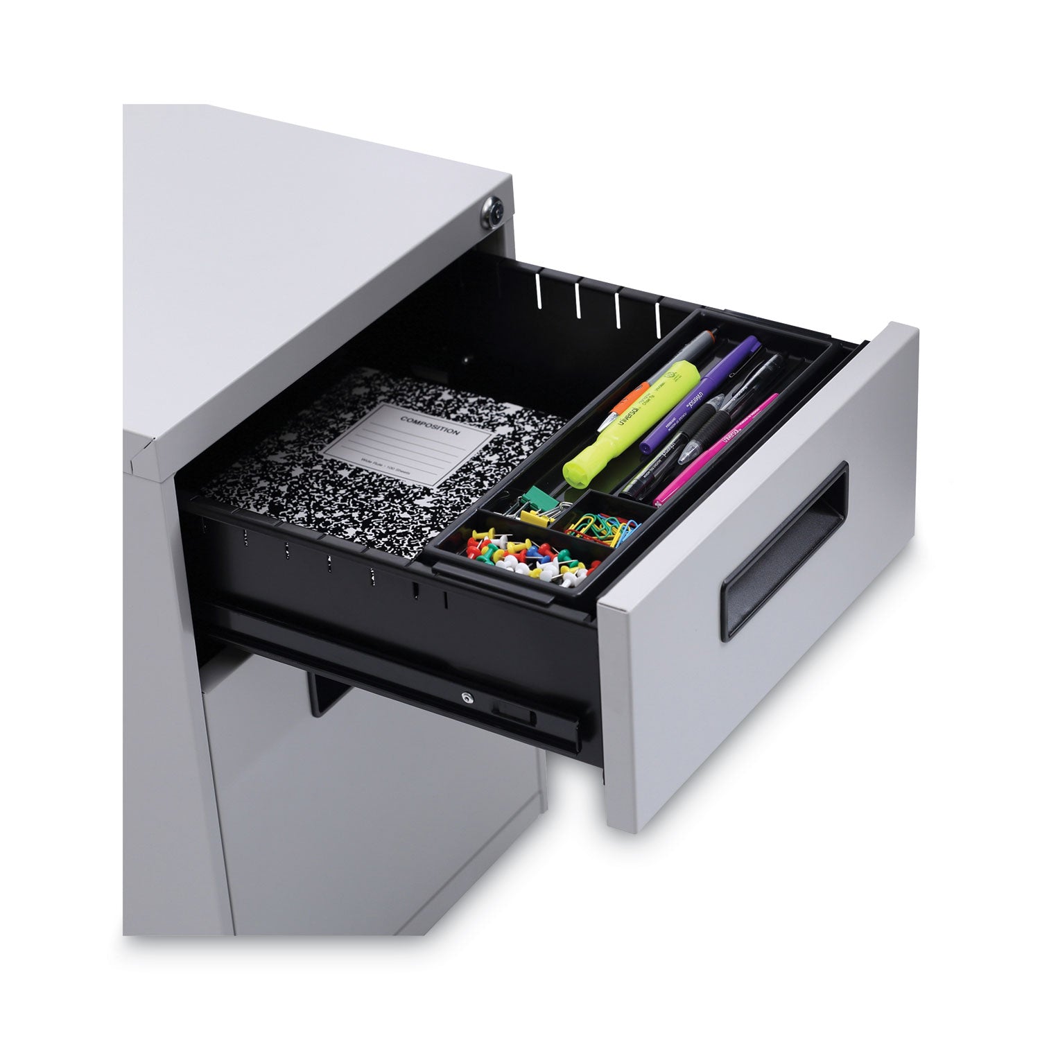 Alera® File Pedestal, Left Or Right, 2-Drawers: Box/file, Legal/letter, Light Gray, 14.96" X 19.29" X 21.65"