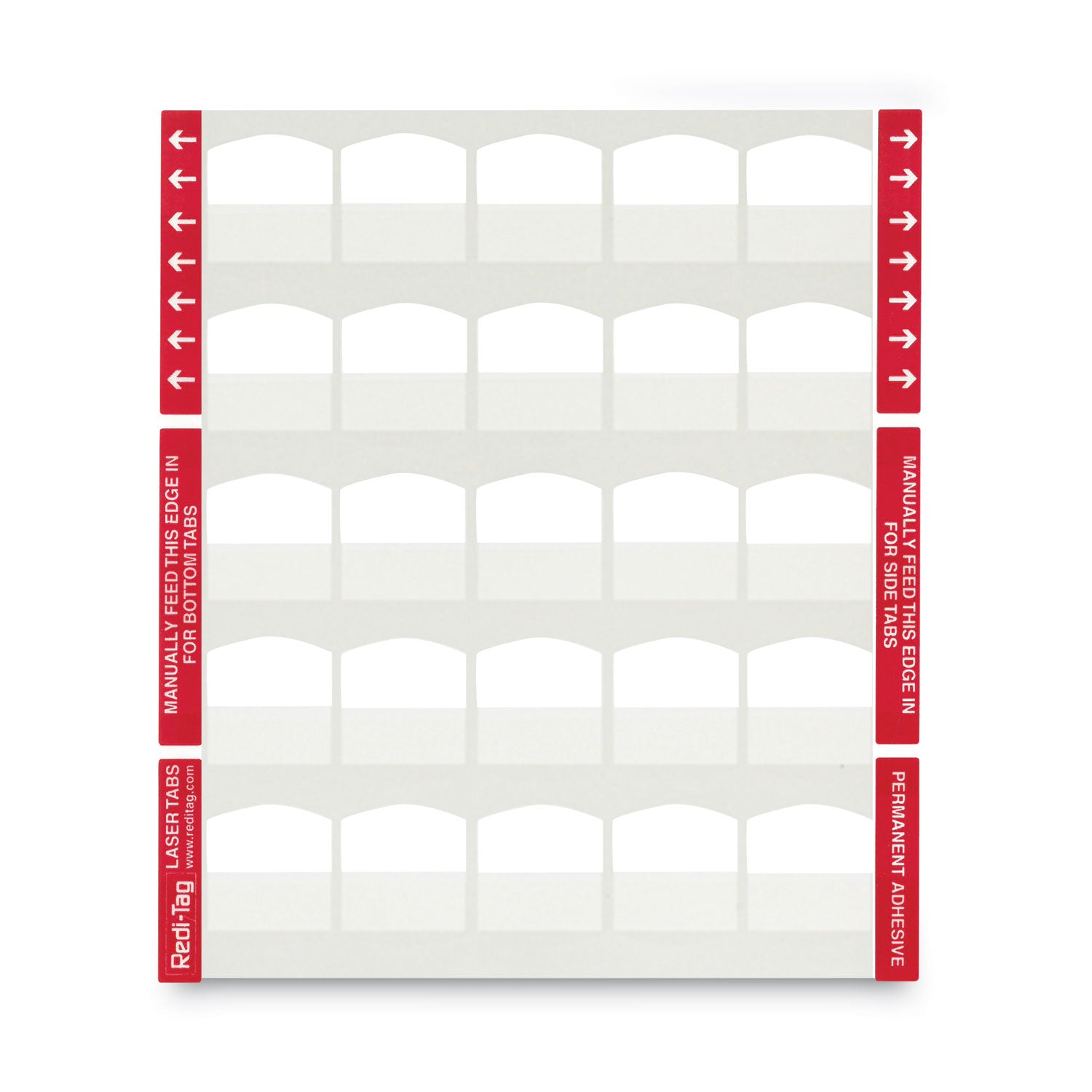 Redi-Tag® Laser Printable Index Tabs, 1/5-Cut, White, 1.13" Wide, 100/Pack