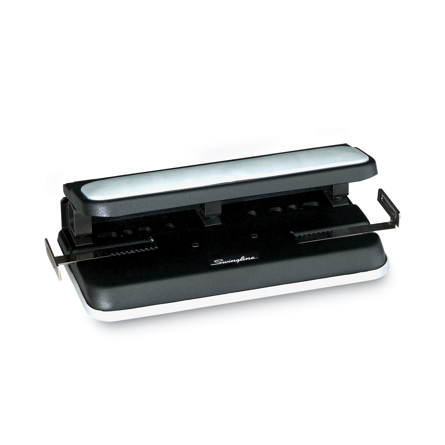 Swingline® 32-Sheet Lever Handle Heavy-Duty Two- To Seven-Hole Punch, 9/32" Holes, Black