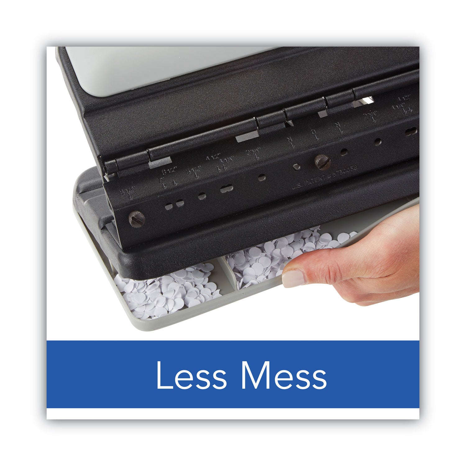 Swingline® 32-Sheet Lever Handle Heavy-Duty Two- To Seven-Hole Punch, 9/32" Holes, Black