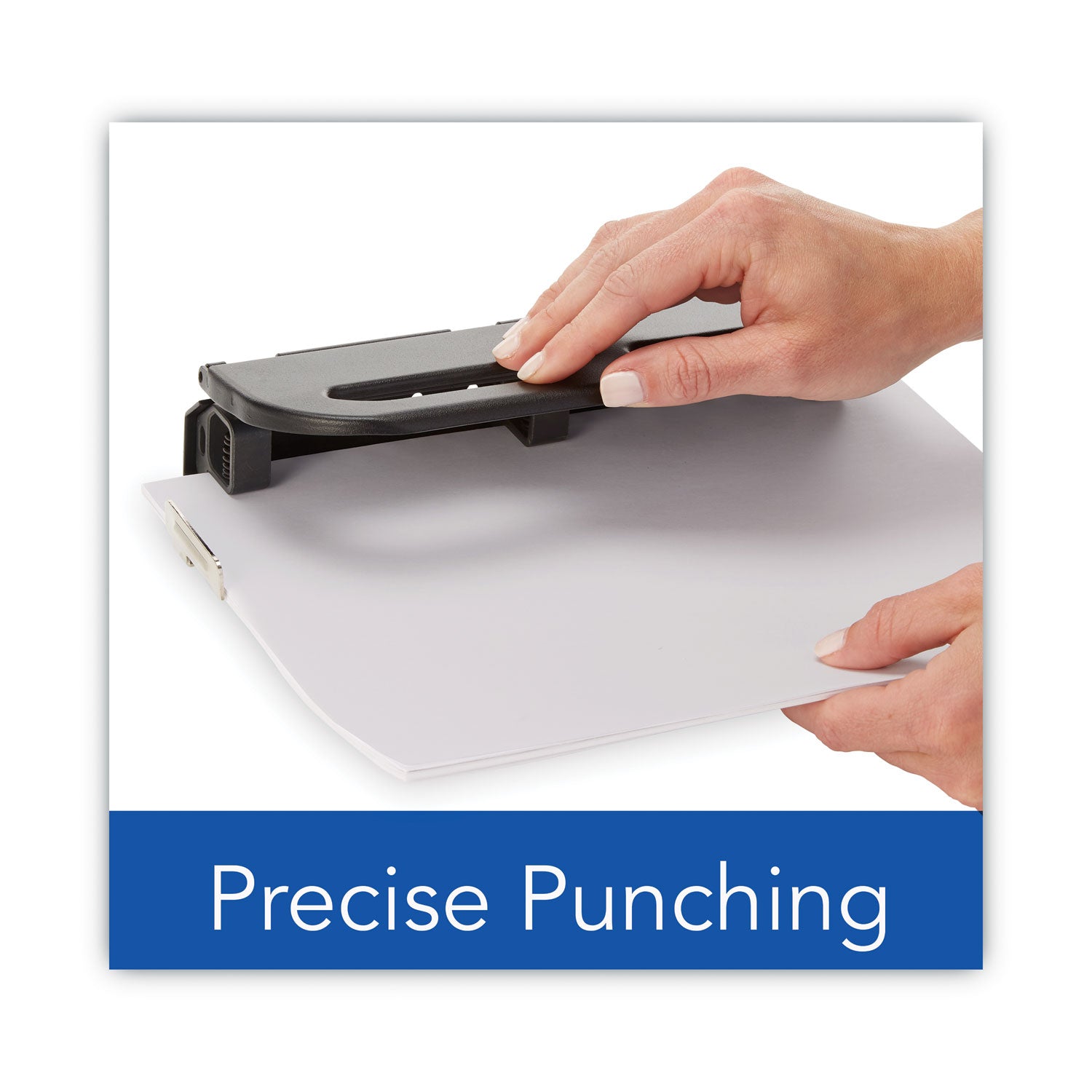 Swingline® 24-Sheet Easy Touch Two- To Seven-Hole Precision-Pin Punch, 9/32" Holes, Black