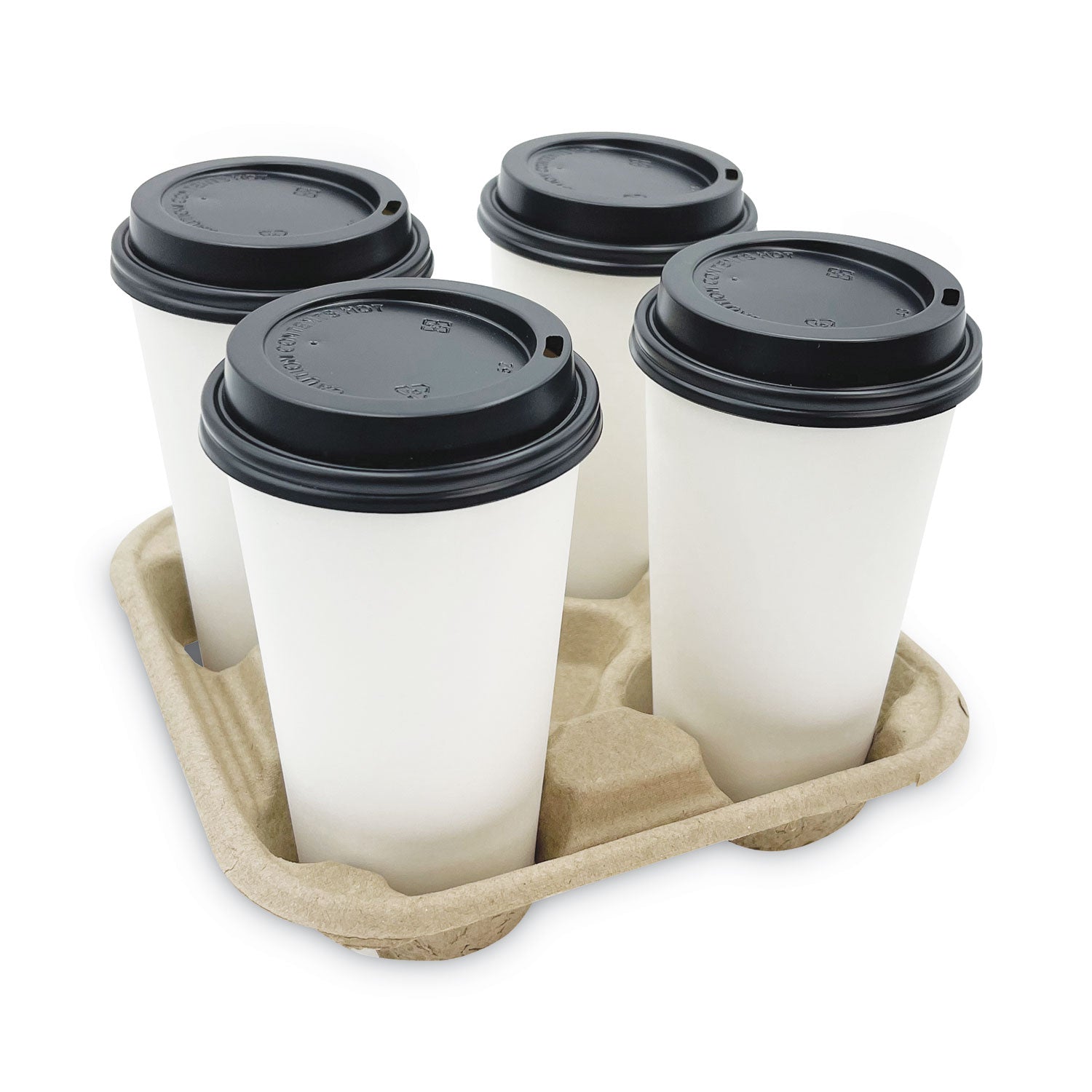 Boardwalk® Cup Carrier Tray, 8 Oz To 32 Oz, Four Cups, Kraft, 300/carton