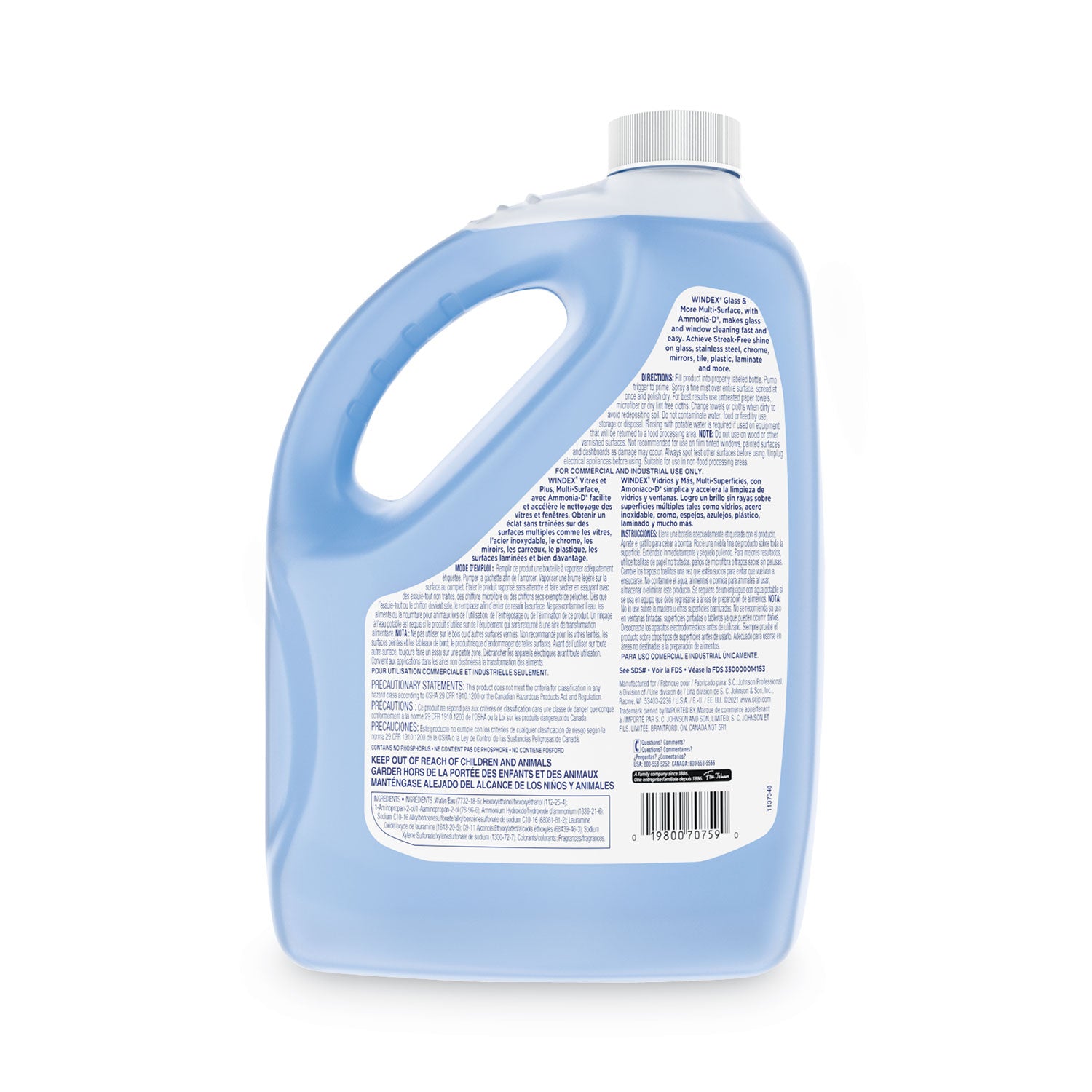 Windex® Glass Cleaner With Ammonia-D, 1 Gal Bottle