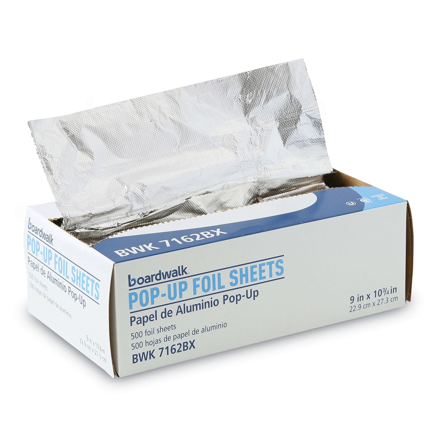 Boardwalk® Standard Aluminum Foil Pop-Up Sheets, 63 Gauge, 9 x 10.75, 500 Sheets/Box