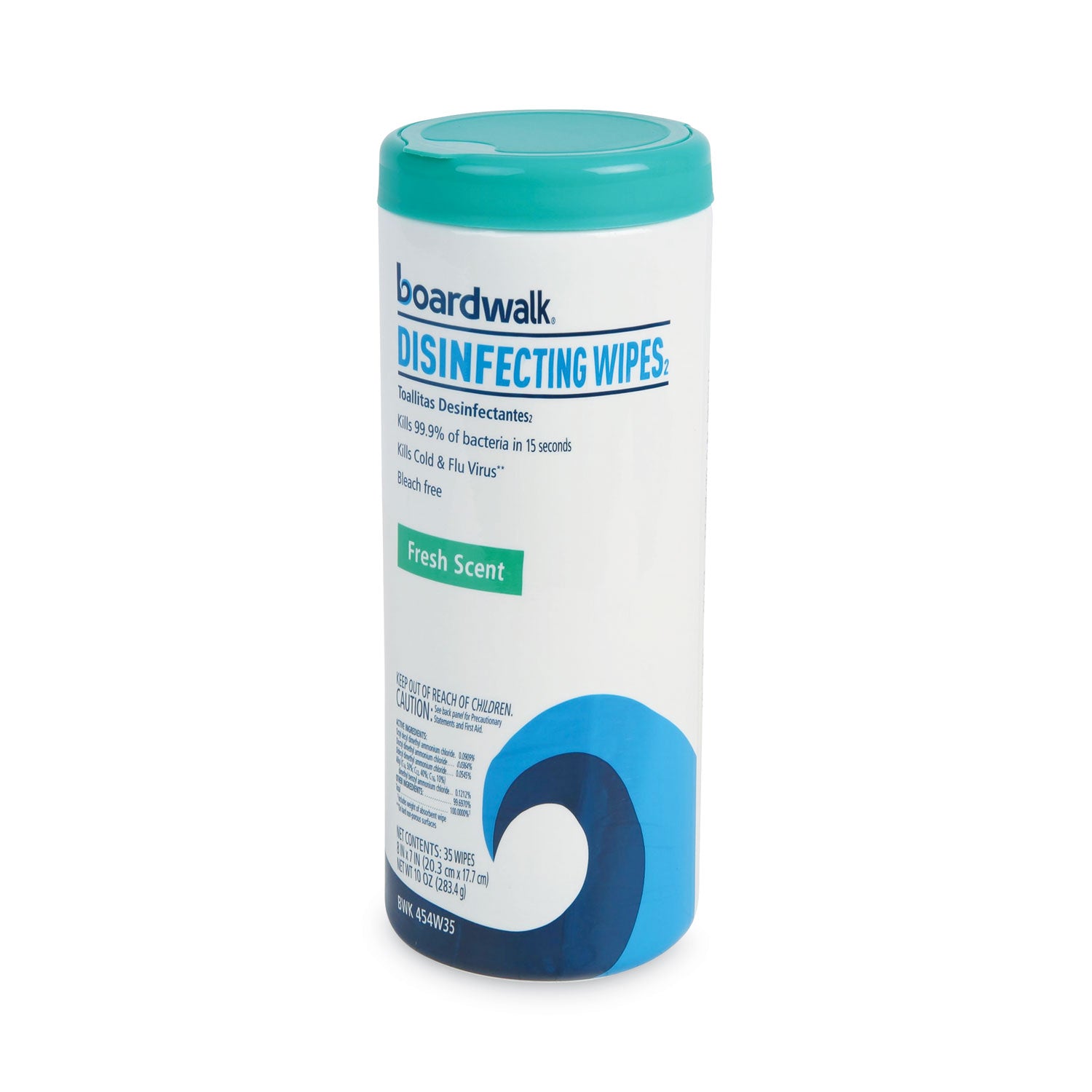 Boardwalk® Quat-Based Disinfecting Wipes, 7 x 8, Fresh Scent, 35/Canister, 12 Canisters/Carton