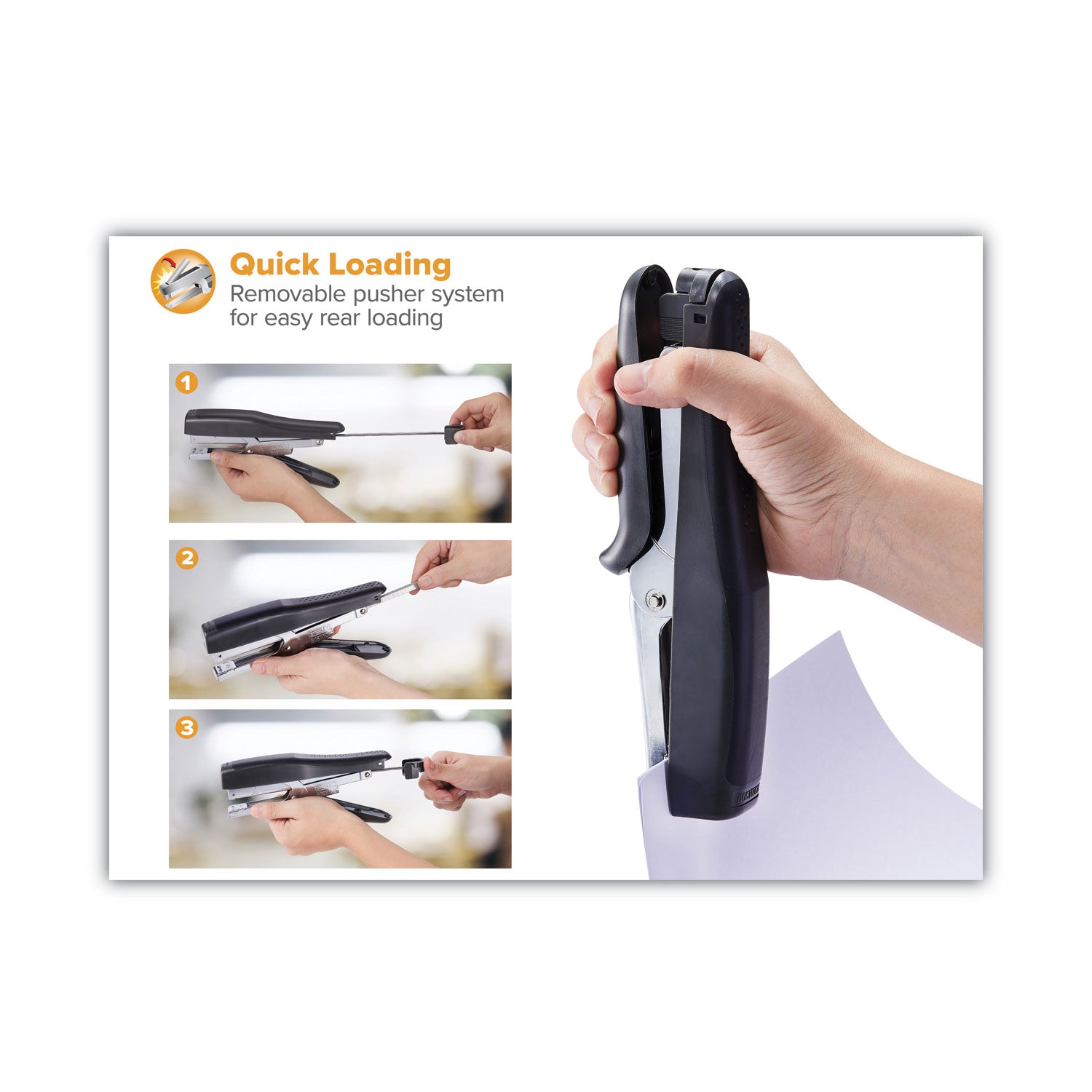 Bostitch® B8 Xtreme Duty Plier Stapler, 45-Sheet Capacity, 0.25" To 0.38" Staples, 2.5" Throat, Black/charcoal Gray