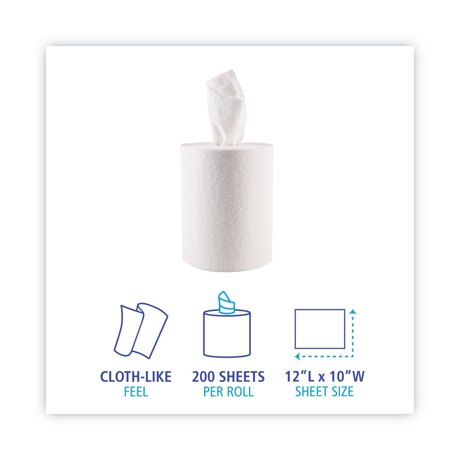 Boardwalk® DRC Wipers, Centerpull, 10 x 11.5, White, 200/Carton