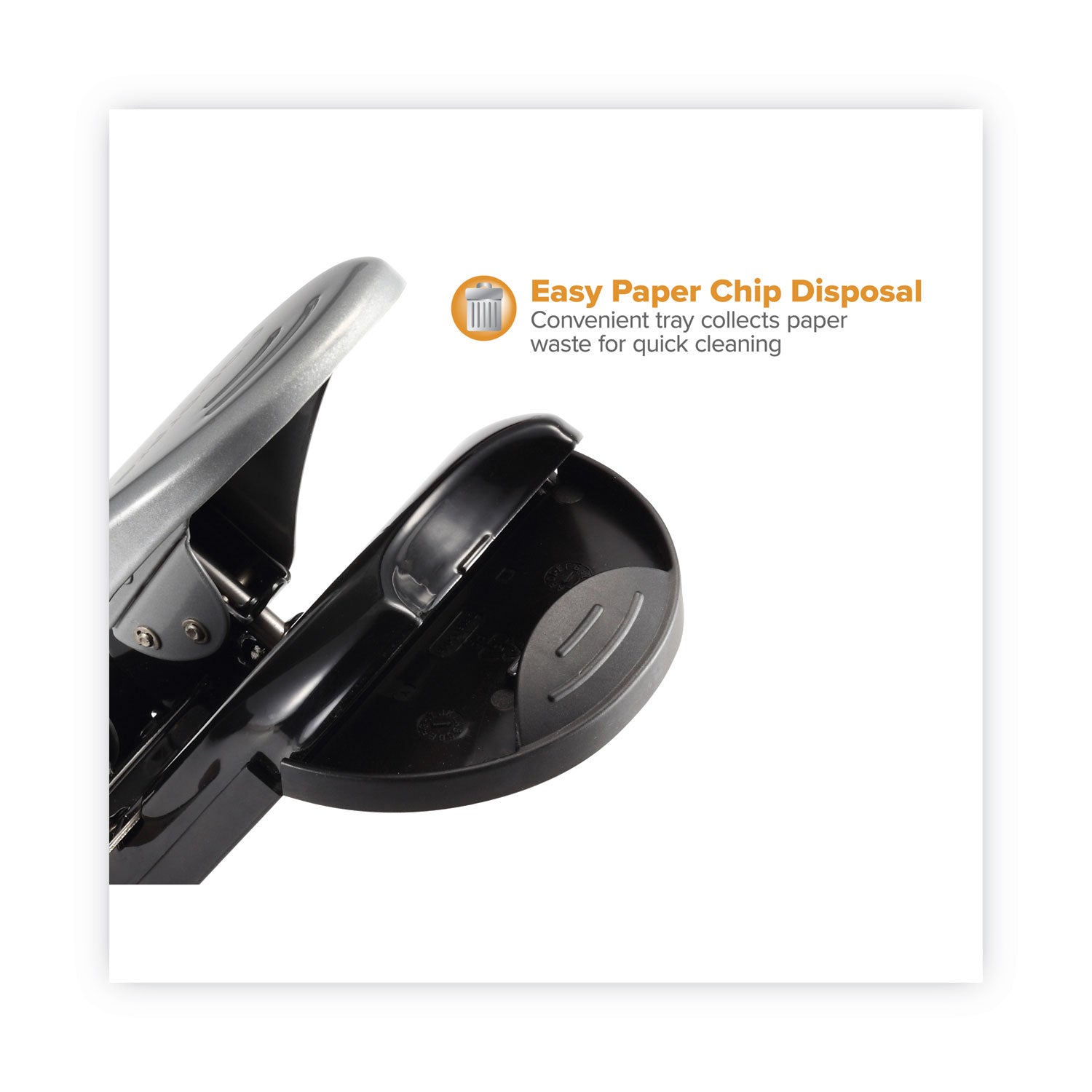 Bostitch® 40-Sheet Ez Squeeze Two-Hole Punch, 9/32" Holes, Black/silver