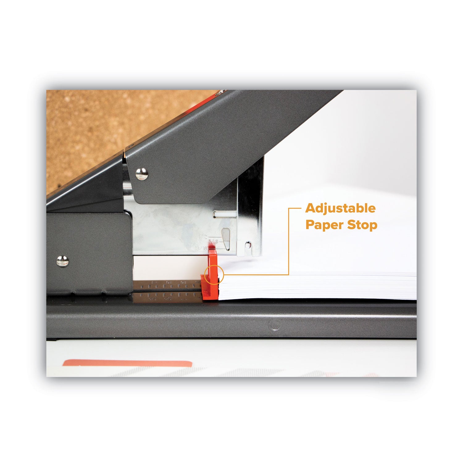 Bostitch® Antimicrobial 215-Sheet Extra Heavy-Duty Stapler, 215-Sheet Capacity, Black