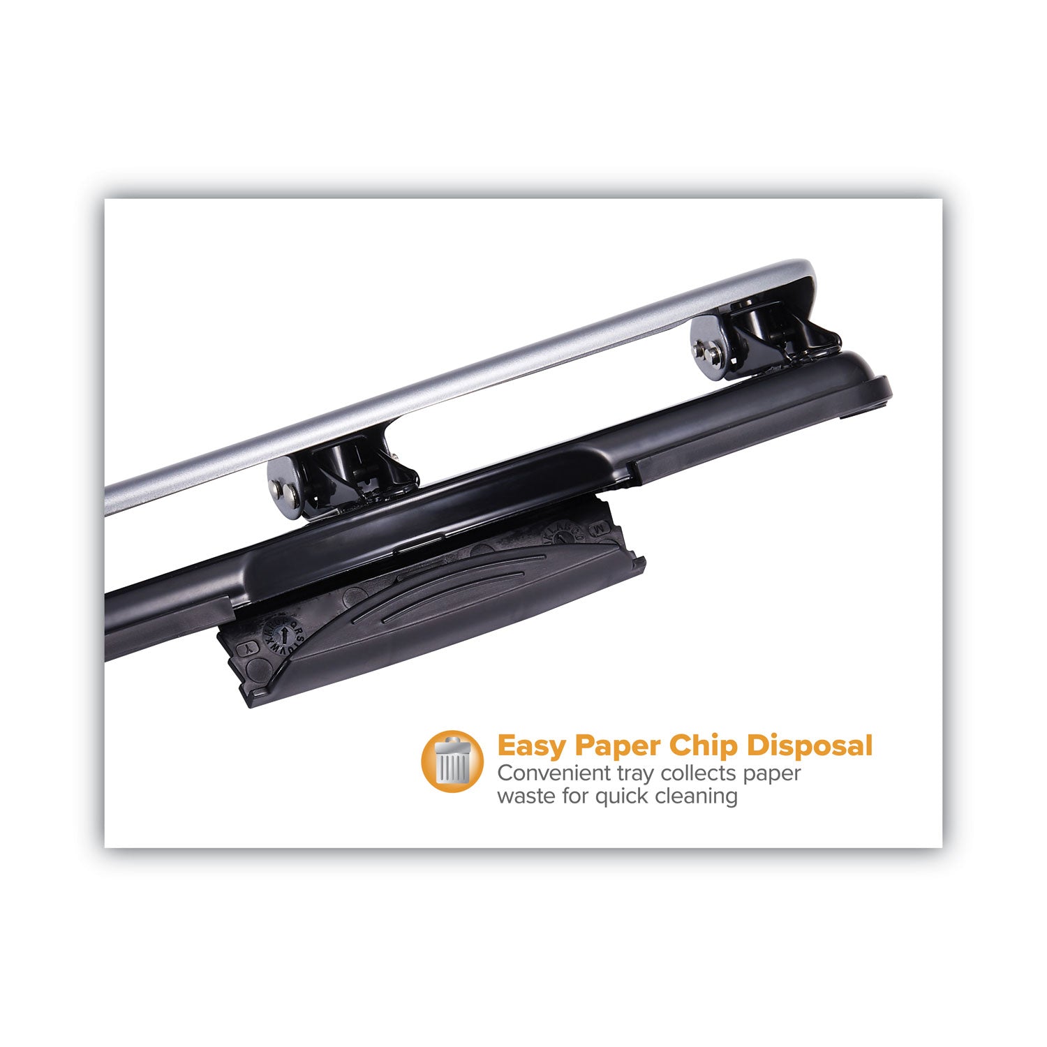 Bostitch® 12-Sheet Ez Squeeze Three-Hole Punch, 9/32" Holes, Black/silver