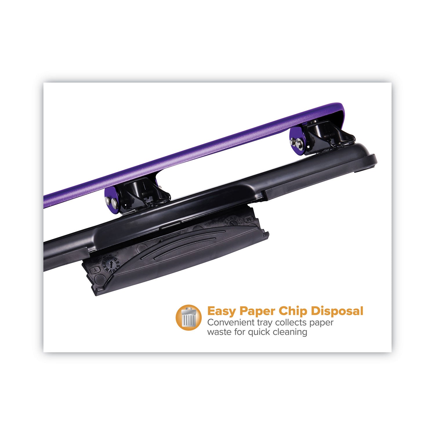 Bostitch® 12-Sheet Ez Squeeze Three-Hole Punch, 9/32" Holes, Purple/black