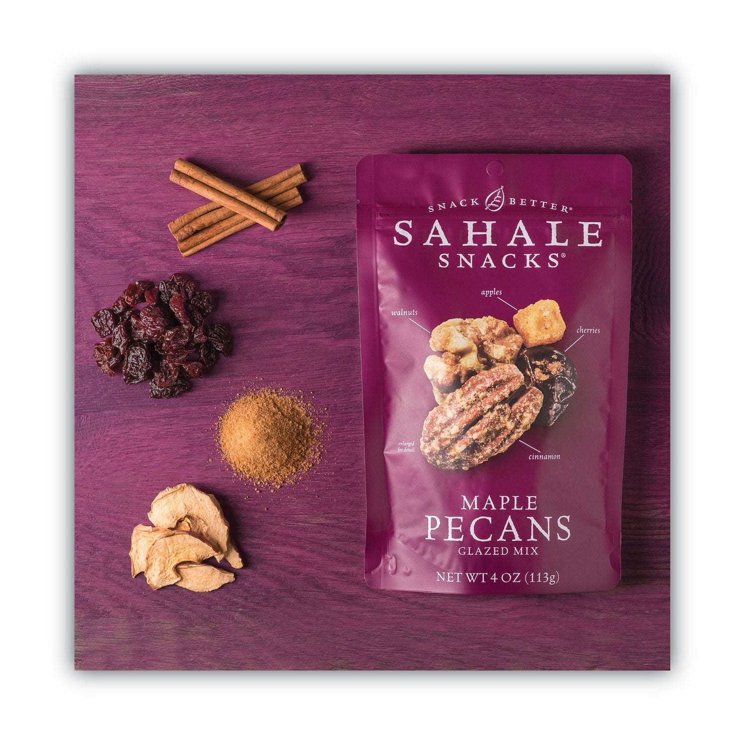 Sahale Snacks® Glazed Mixes, Maple Cinnamon Pecan Walnut, 1.5 Oz Pouch, 18/carton