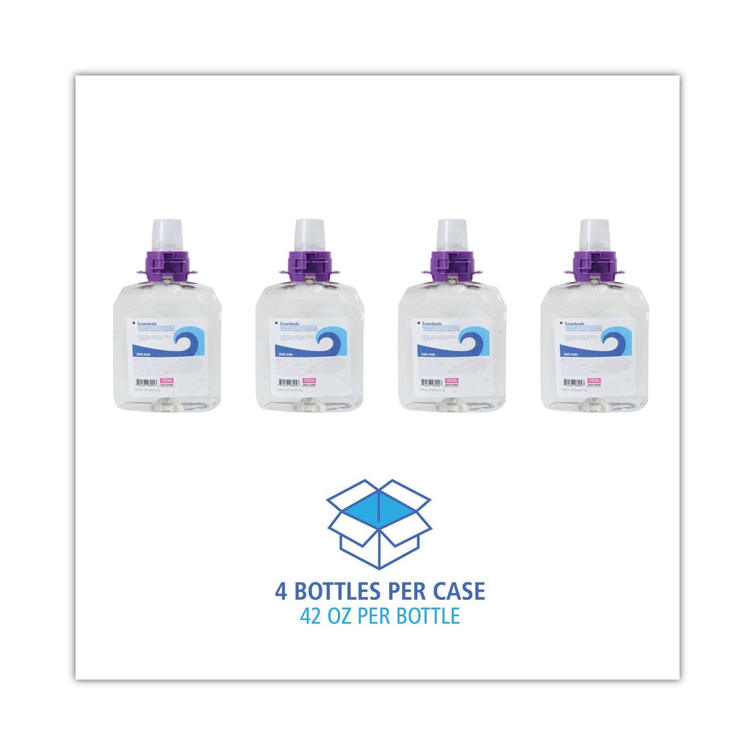 Boardwalk® Green Certified Foam Hand Soap, Unscented, 1,250 mL Refill, 4/Carton