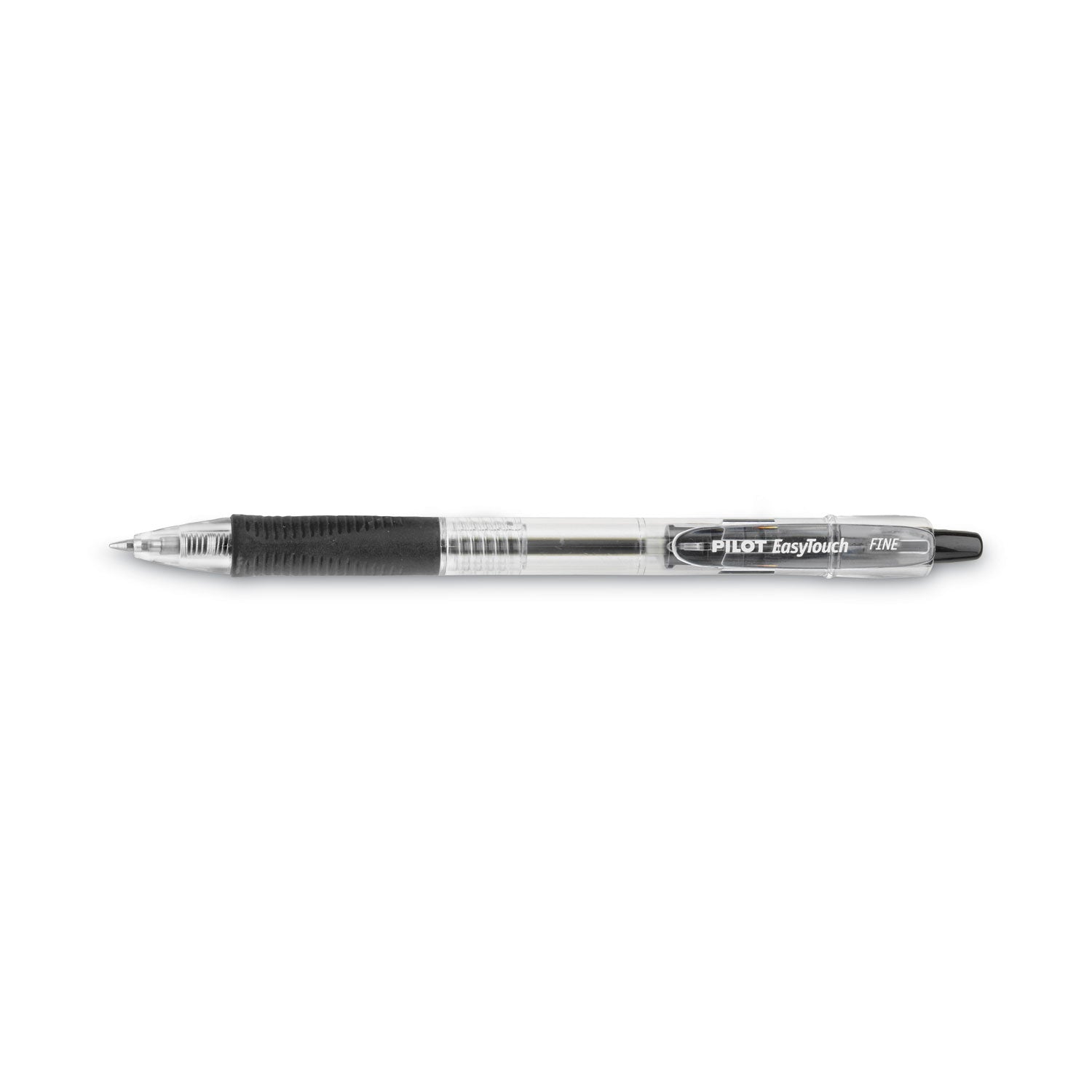Pilot® Easytouch Ballpoint Pen, Retractable, Fine 0.7 Mm, Black Ink, Clear Barrel, Dozen