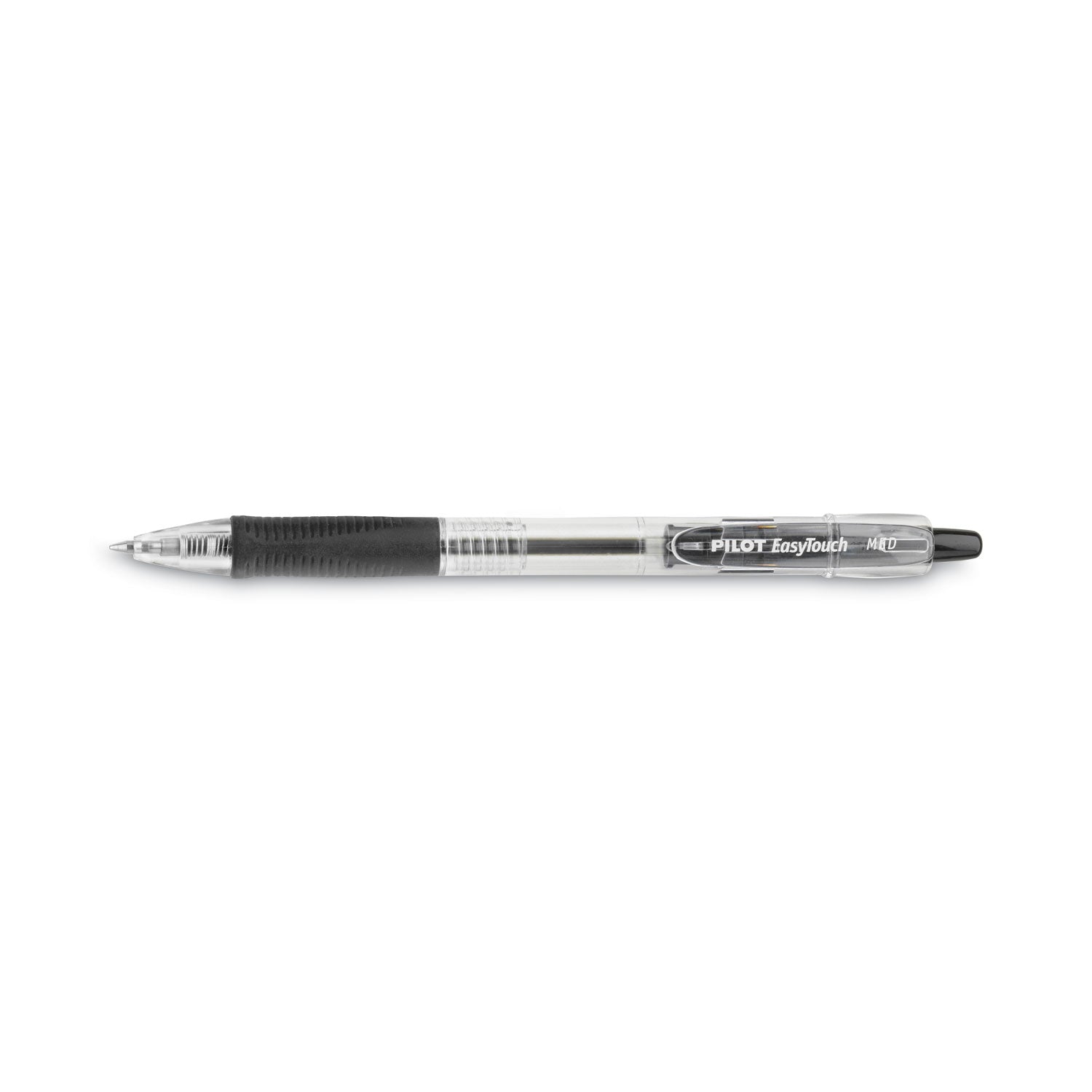 Pilot® Easytouch Ballpoint Pen, Retractable, Medium 1 Mm, Black Ink, Clear Barrel, Dozen