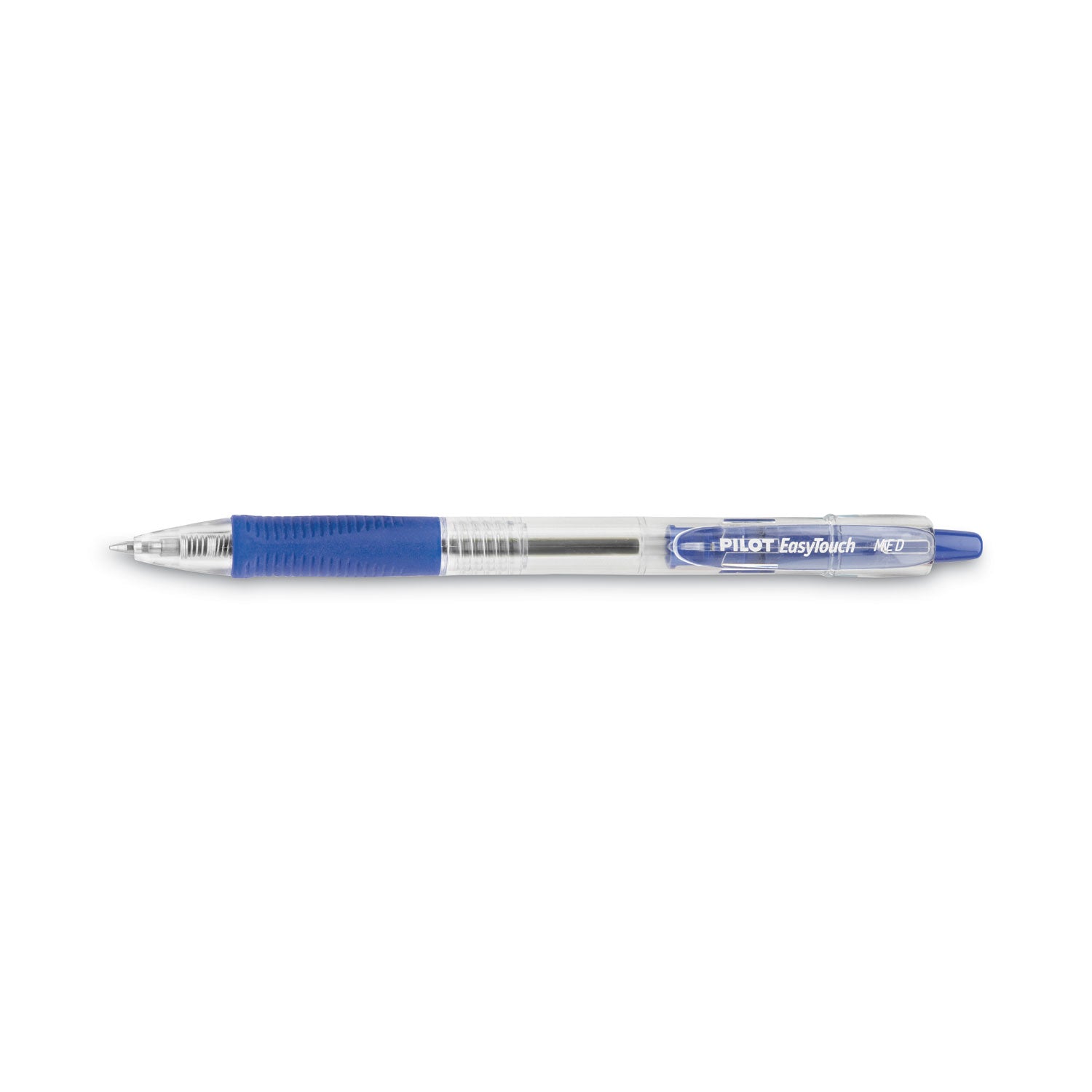 Pilot® Easytouch Ballpoint Pen, Retractable, Medium 1 Mm, Blue Ink, Clear Barrel, Dozen