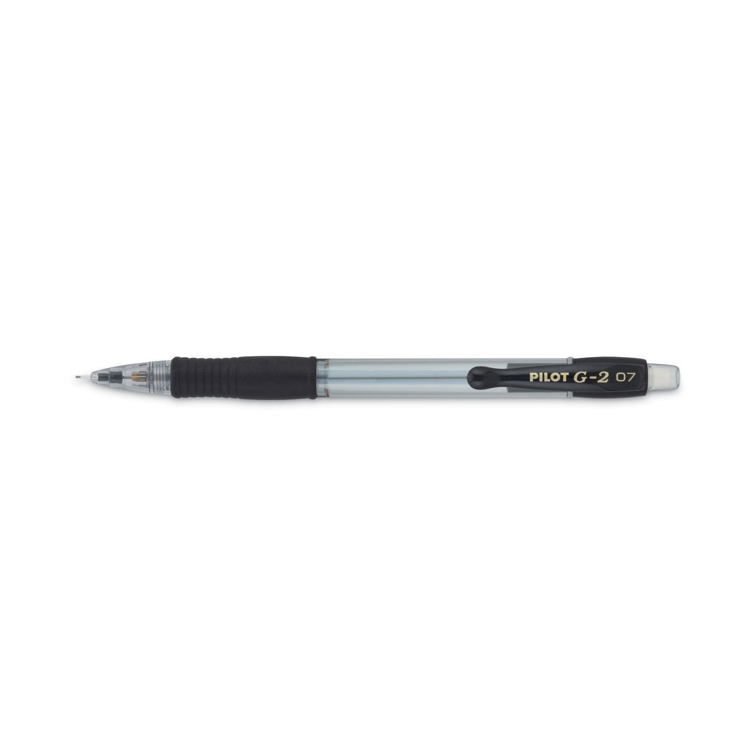 Pilot® G2 Mechanical Pencil, 0.7 mm, HB (#2), Black Lead, Clear/Black Barrel, Dozen