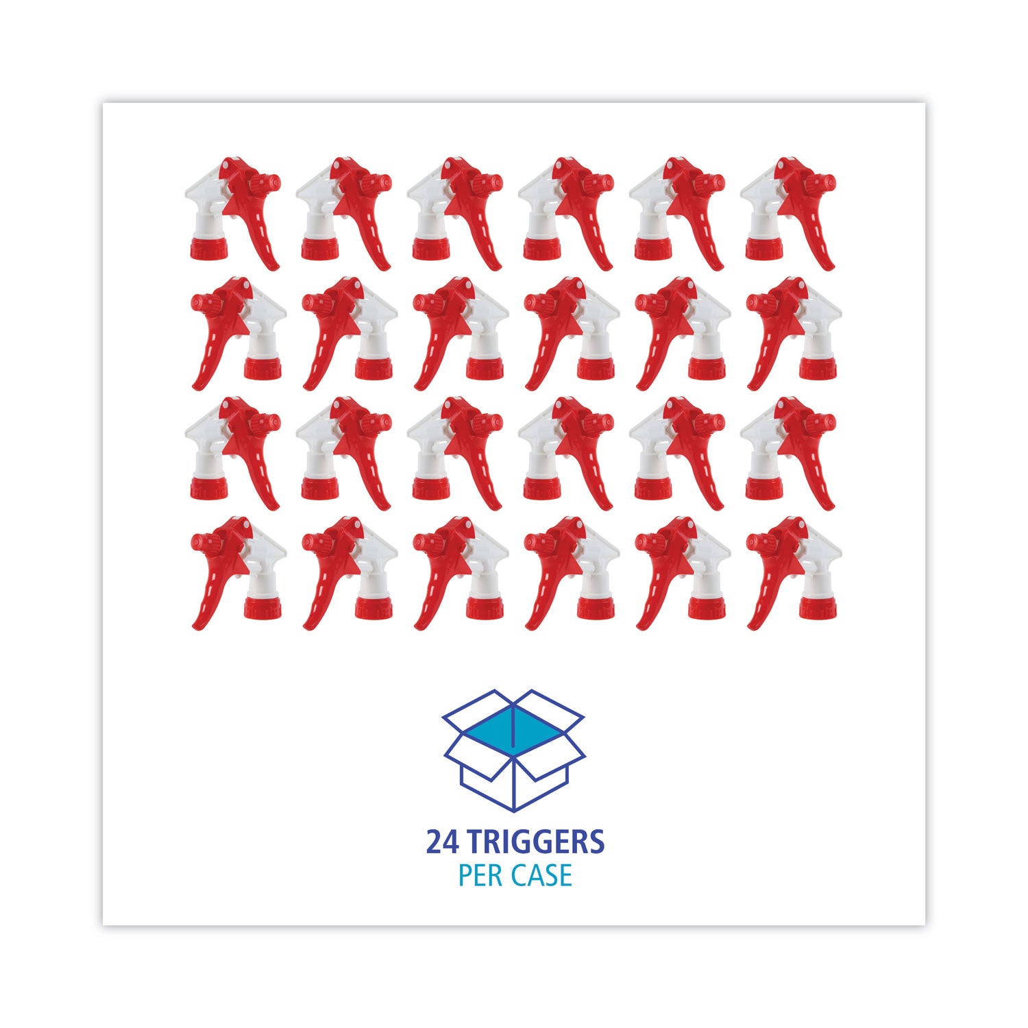 Boardwalk® General Purpose Trigger Sprayer, 9.25" Tube, Fits 32 oz Bottles, Red/White, 24/Carton