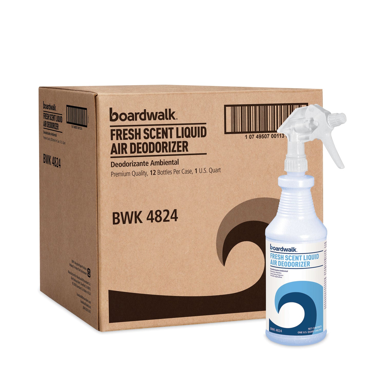 Boardwalk® Fresh Scent RTU Liquid Air Deodorizer, 32 oz Spray Bottle, 12/Carton