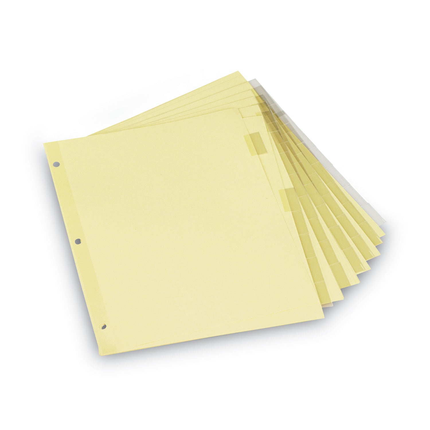 Universal® Insertable Tab Index, 8-Tab, 11 x 8.5, Buff, Clear Tabs, 6 Sets