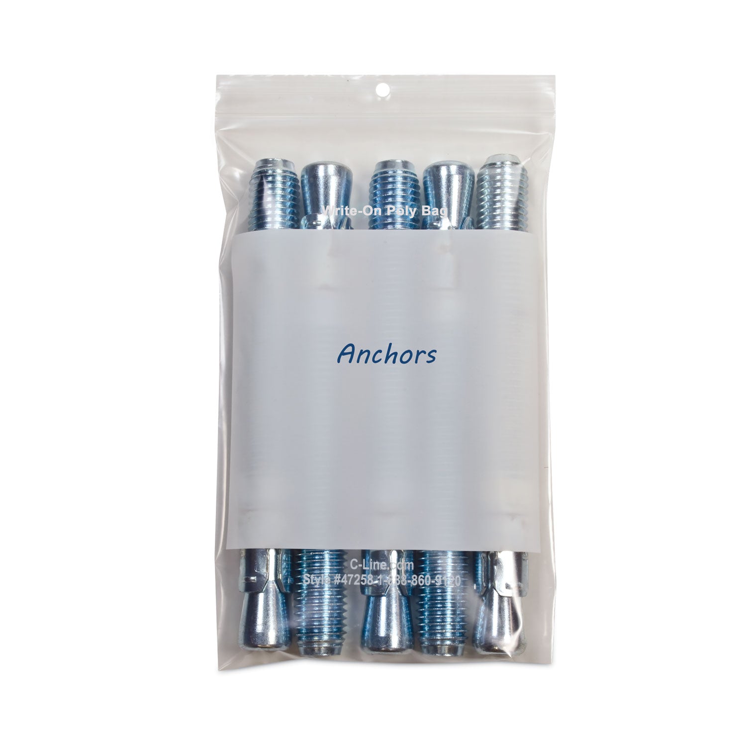 C-Line® Write-On Poly Bags, 2 Mil, 5" X 8", Clear, 1,000/carton