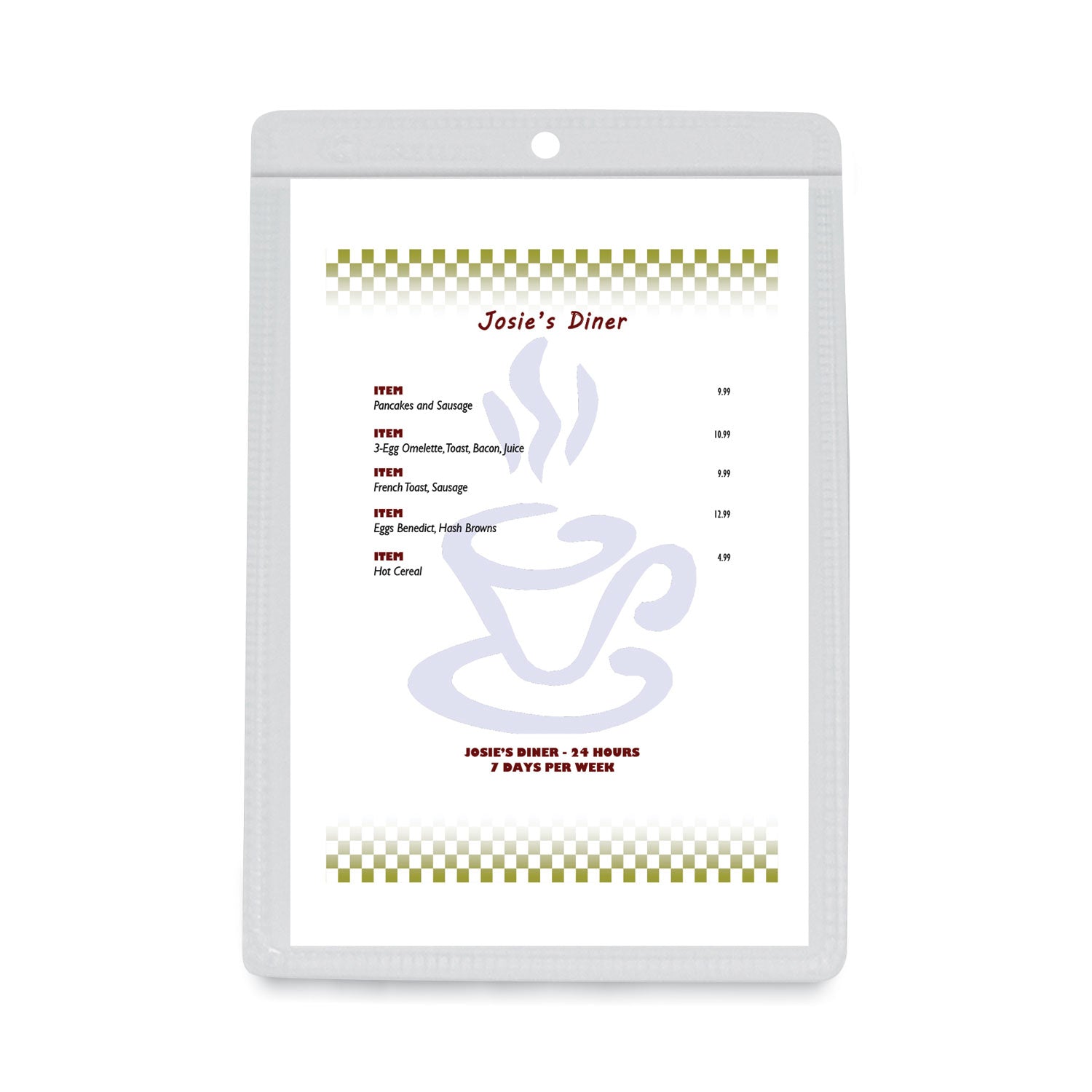 C-Line® Clear Vinyl Shop Ticket Holders, Both Sides Clear, 25 Sheets, 5 X 8, 50/box