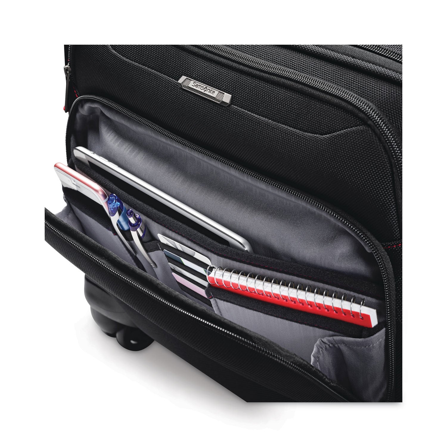 Samsonite® Xenon 3 Spinner Mobile Office, Fits Devices Up to 15.6", Ballistic Polyester, 13.25 x 7.25 x 16.25, Black