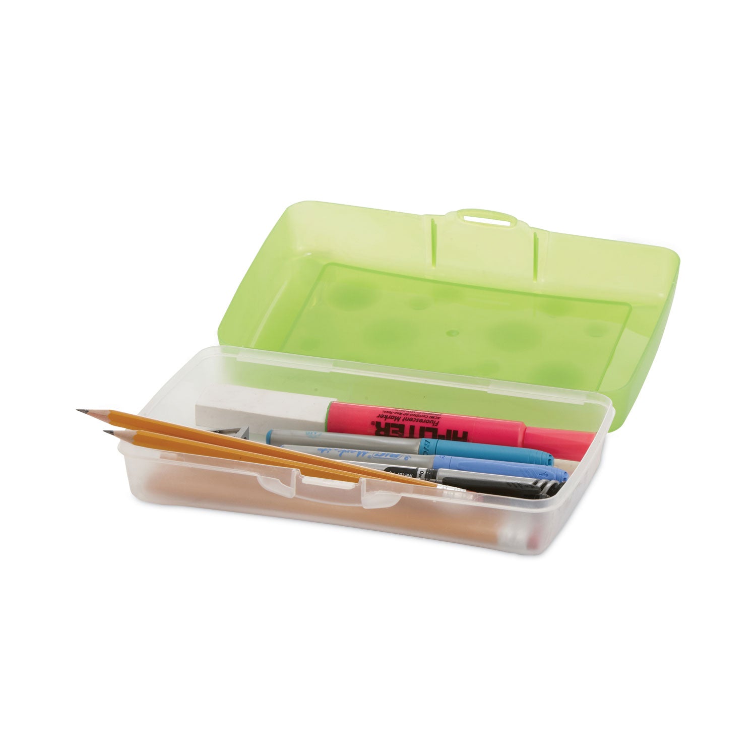 Storex Pencil Box, 8.38 x 5.63 x 2.5, Randomly Assorted Colors
