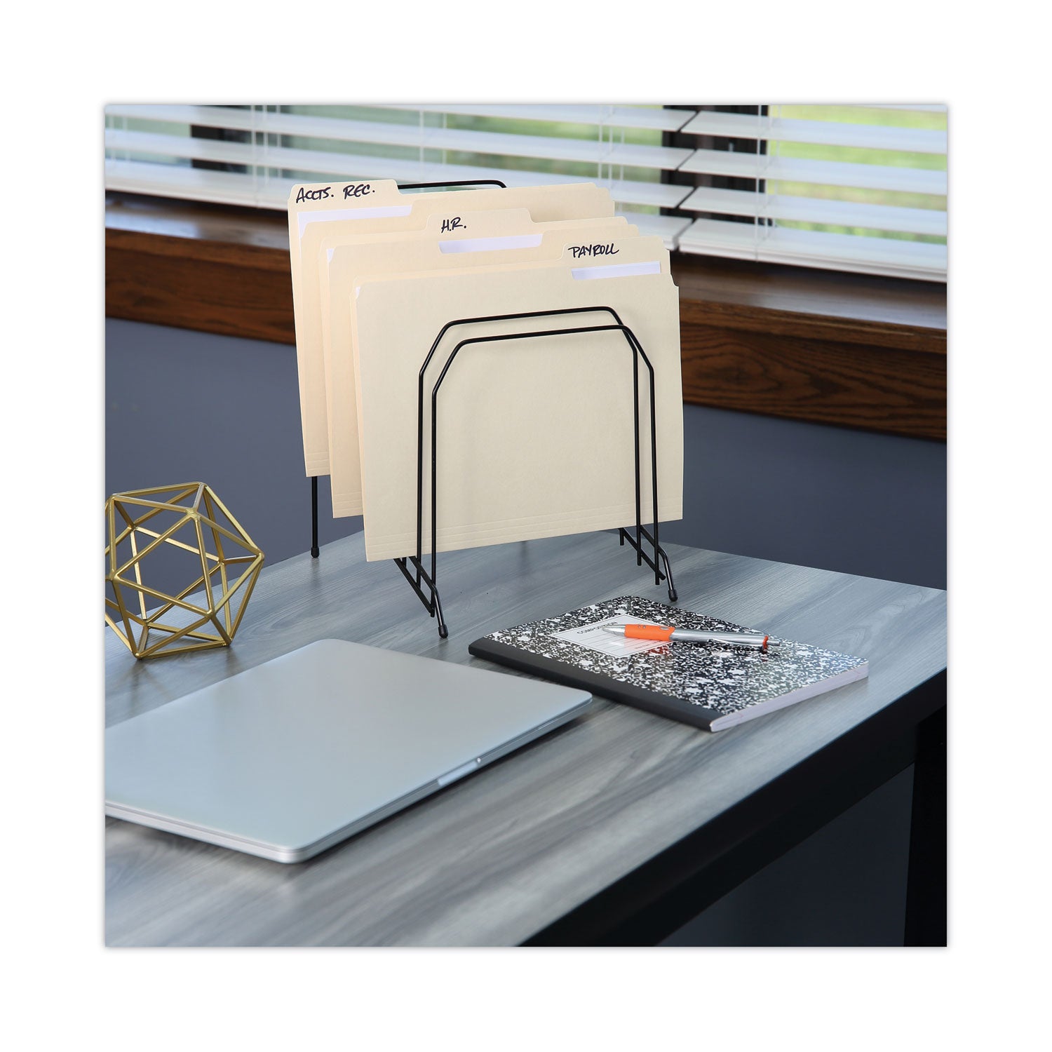 Universal® Wire Tiered File Sorter, 8 Sections, Letter To Legal Size Files, 8" X 10.5" X 12.5", Black