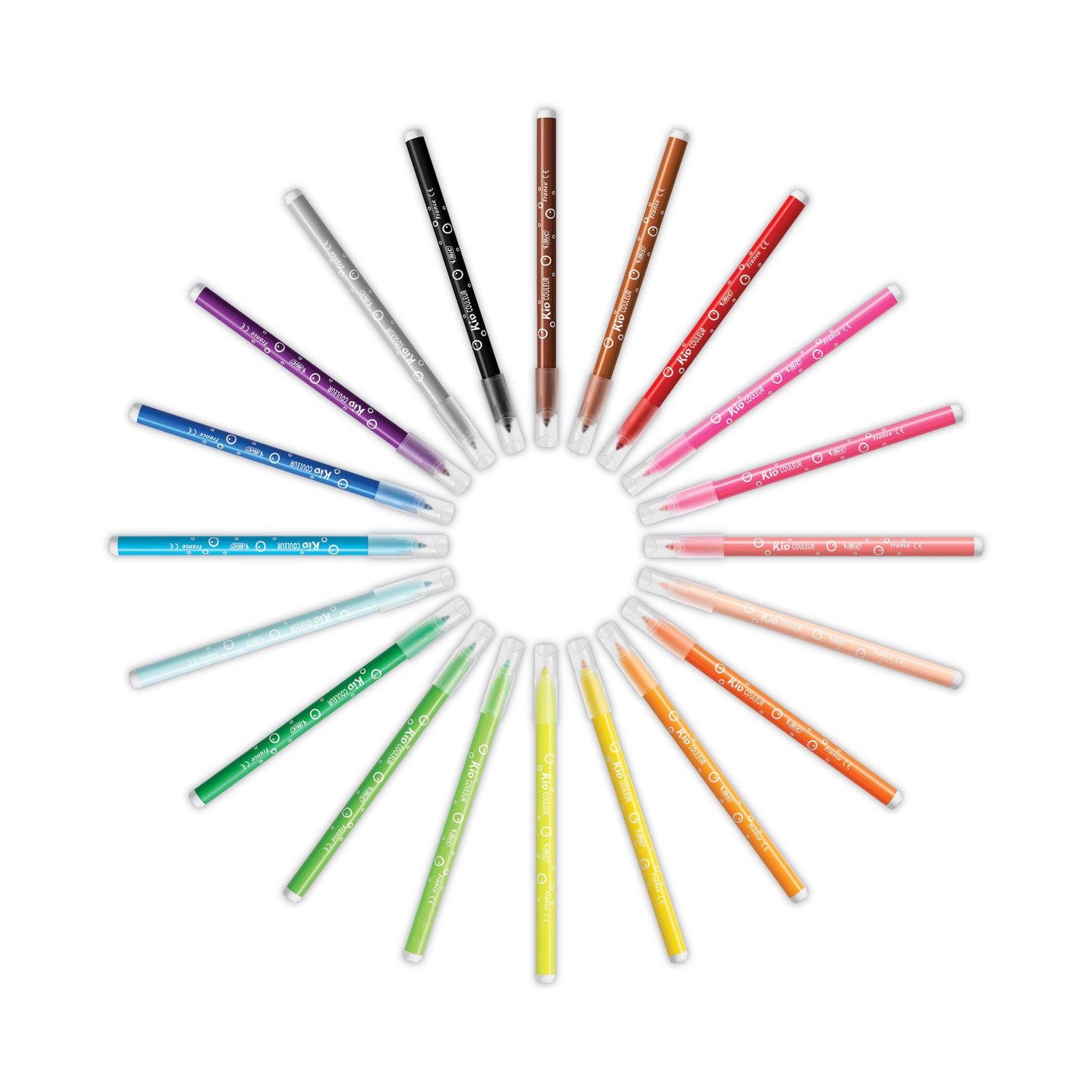 BIC® Kids Ultra Washable Markers, Medium Bullet Tip, Assorted Colors, 20/pack