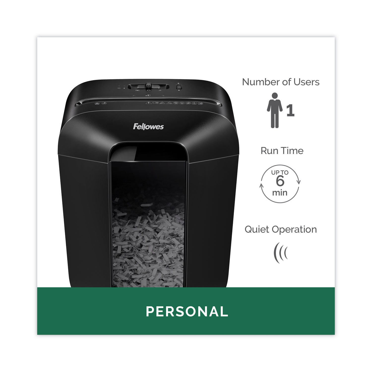 Fellowes® Powershred Lx45 Cross-Cut Shredder, 8 Manual Sheet Capacity