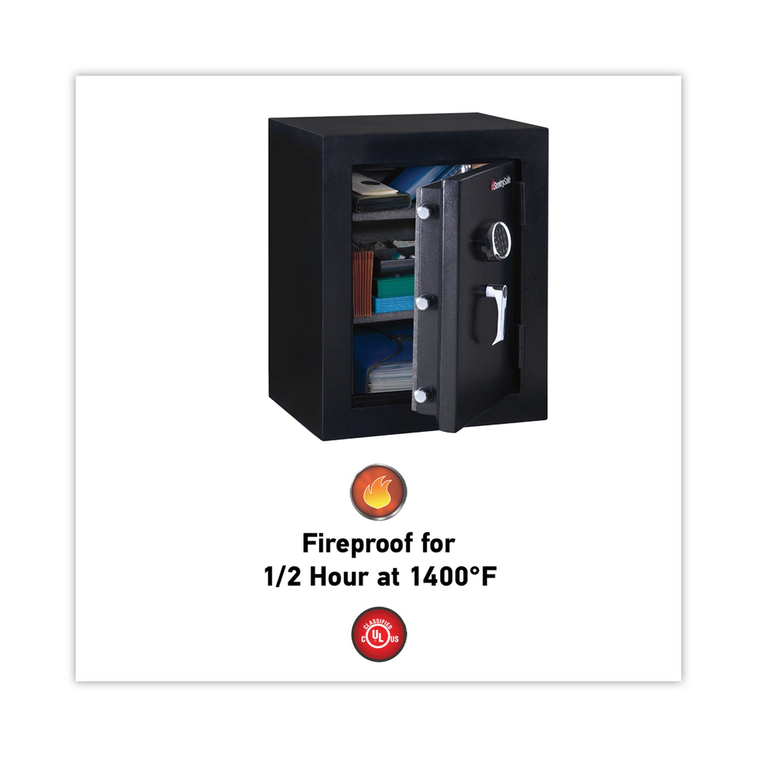 Sentry® Safe Executive Fire-Safe, 3.4 Cu Ft, 21.75w X 19d X 27.75h, Black