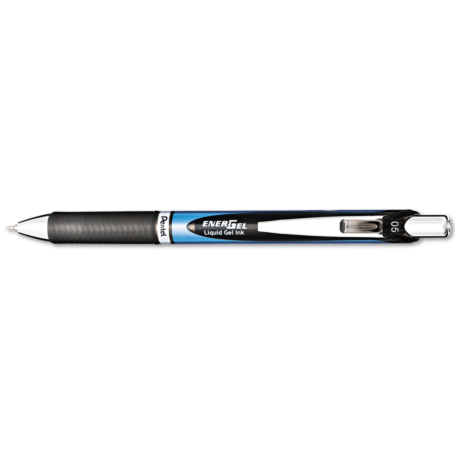 Pentel® EnerGel RTX Gel Pen, Retractable, Fine 0.5 mm, Black Ink, Black/Blue Barrel