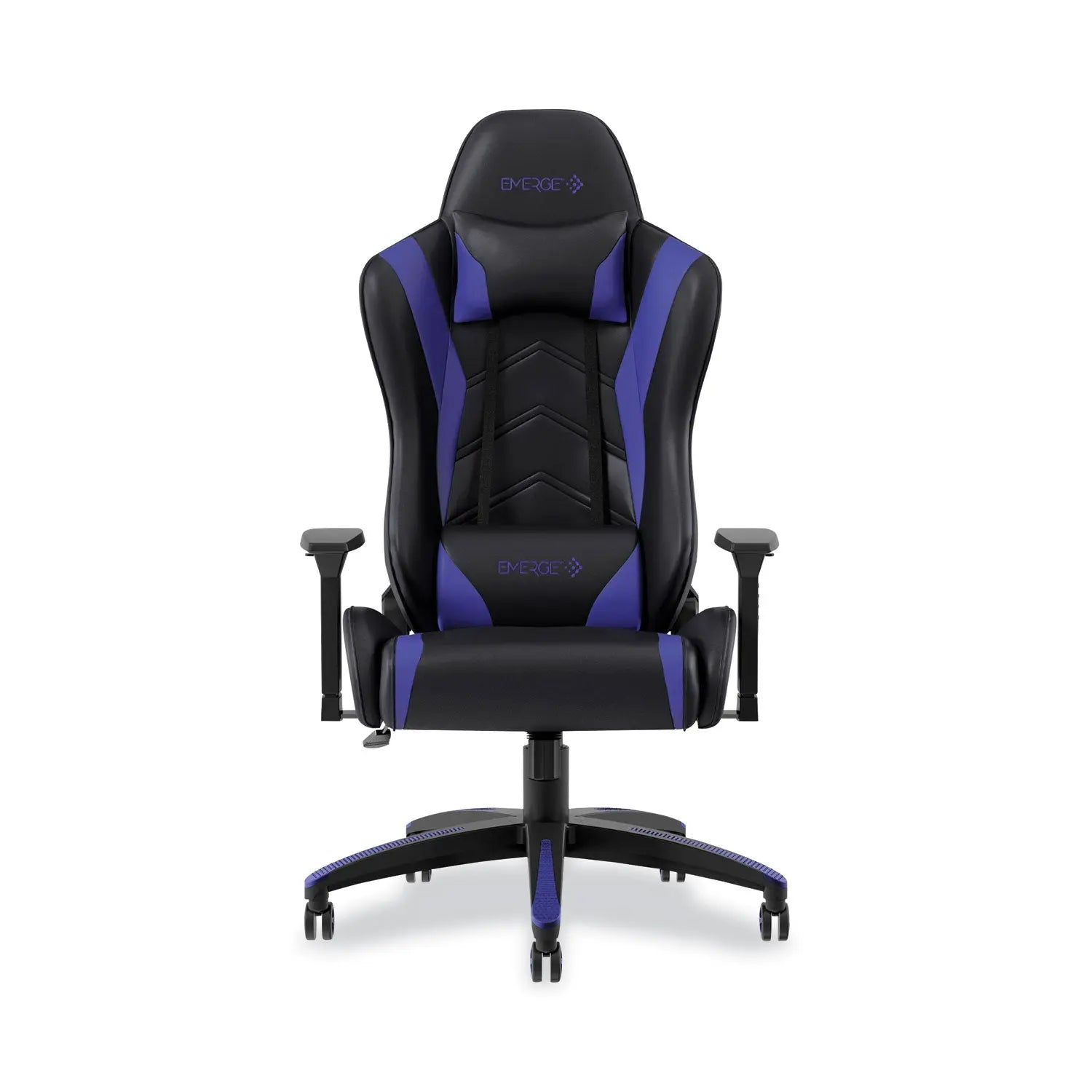 Emerge™ Vartan Bonded Leather Gaming Chair, Supports Up to 275 lbs, Blue/Black Seat, Blue/Black Back, Black Base Emerge™ Flipcost
